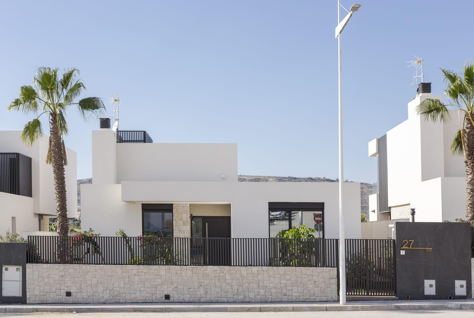 Staircase leading to solarium level, new-build villa, Algorfa
