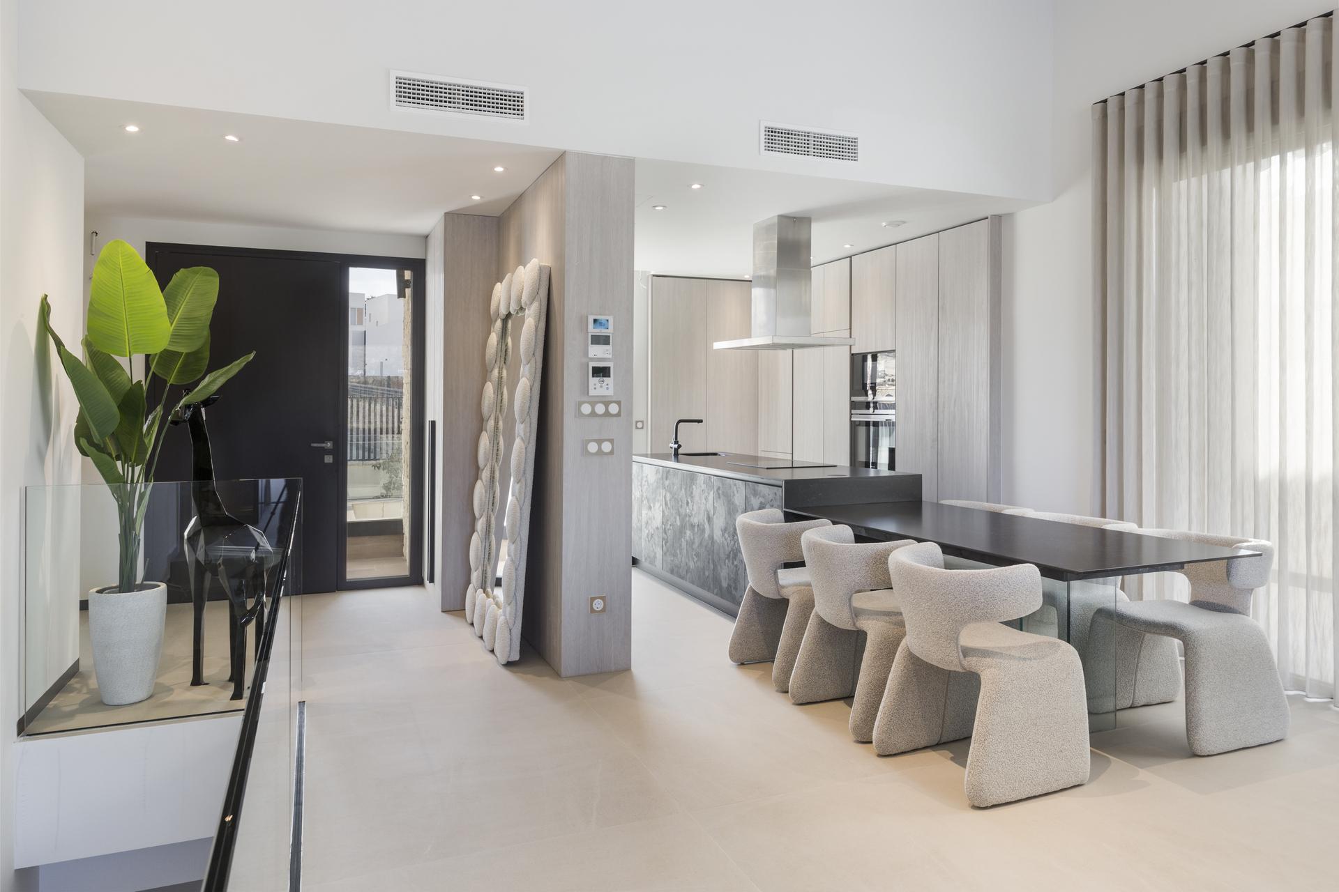 Interior floor finish detail in new-build villa, Algorfa