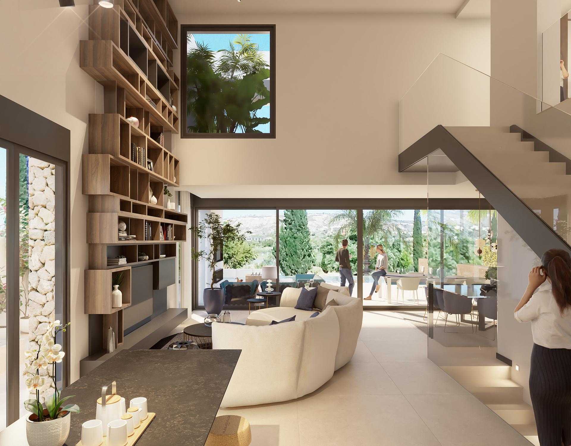 Living room interior of new-build villa, Algorfa