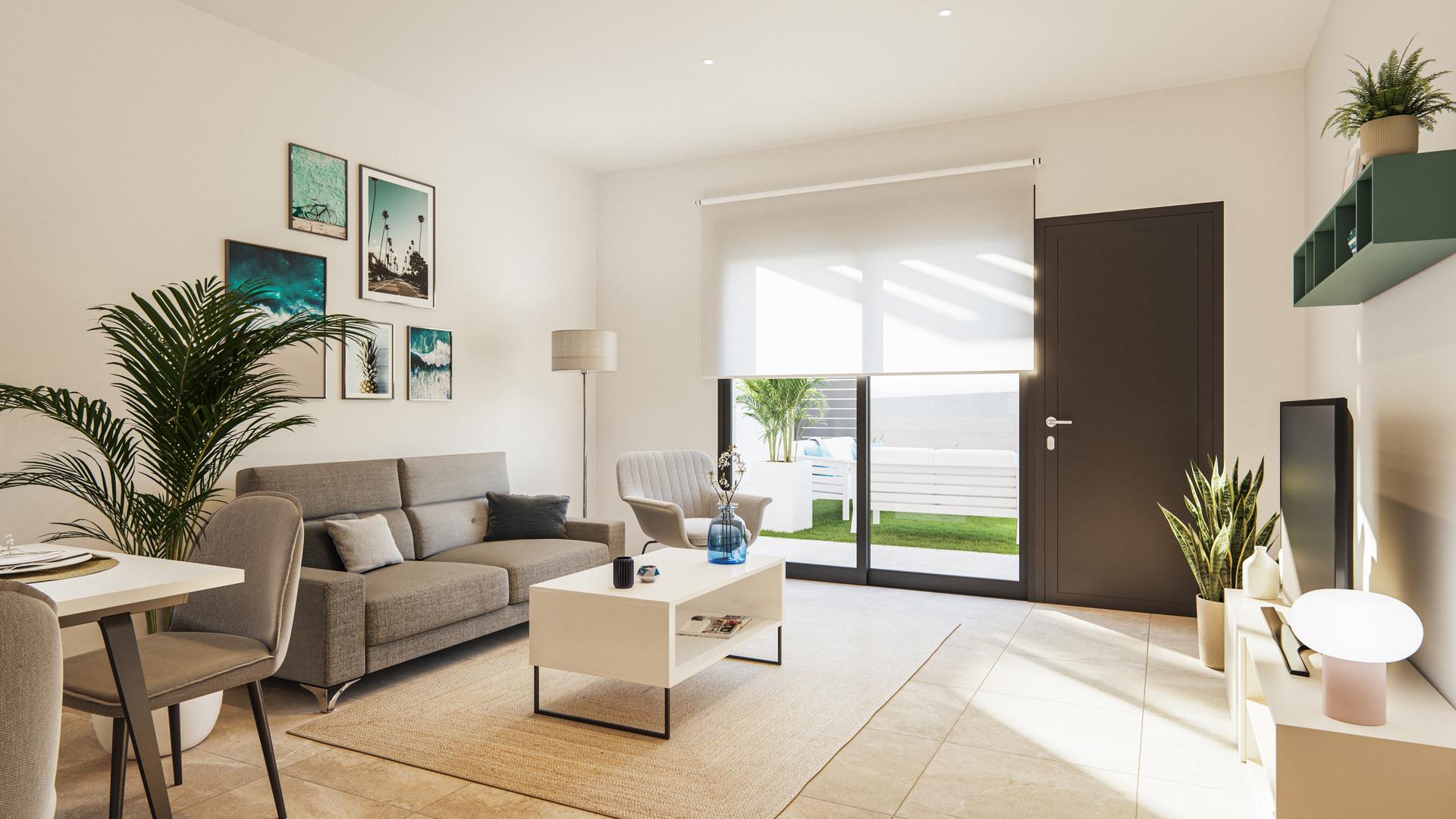 Bathroom with fitted units in new-build apartment, Hornillo, Águilas
