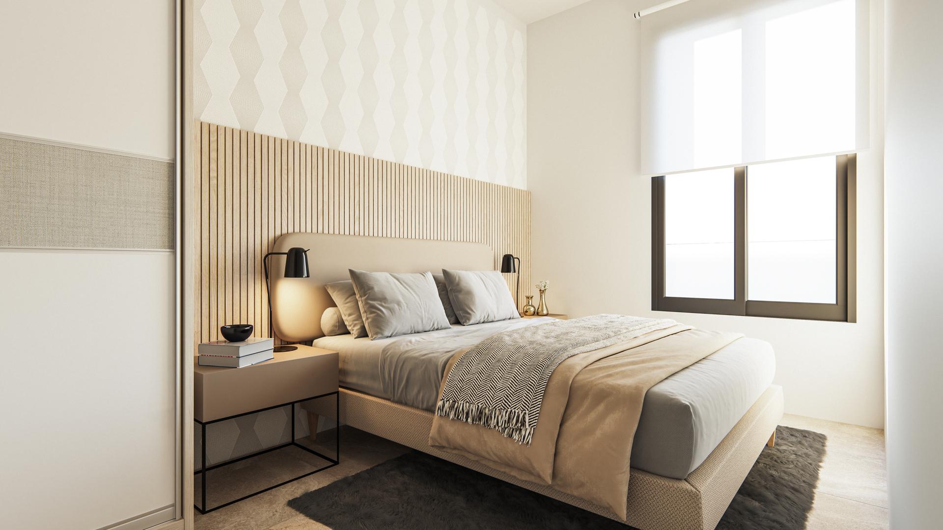 Open-plan living and dining area in new-build penthouse, Hornillo
