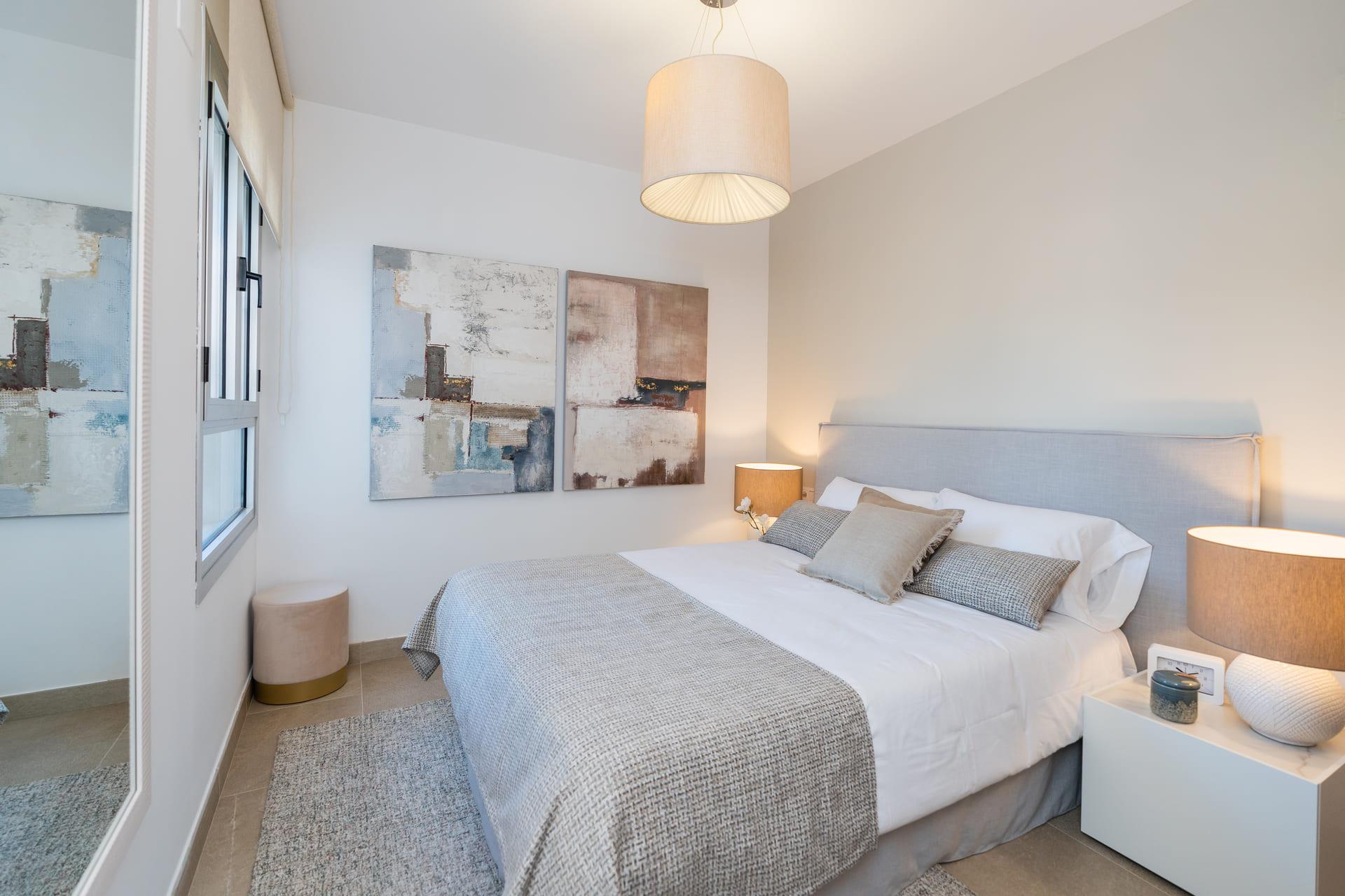 Bedroom with window overlooking communal area, Estepona Golf