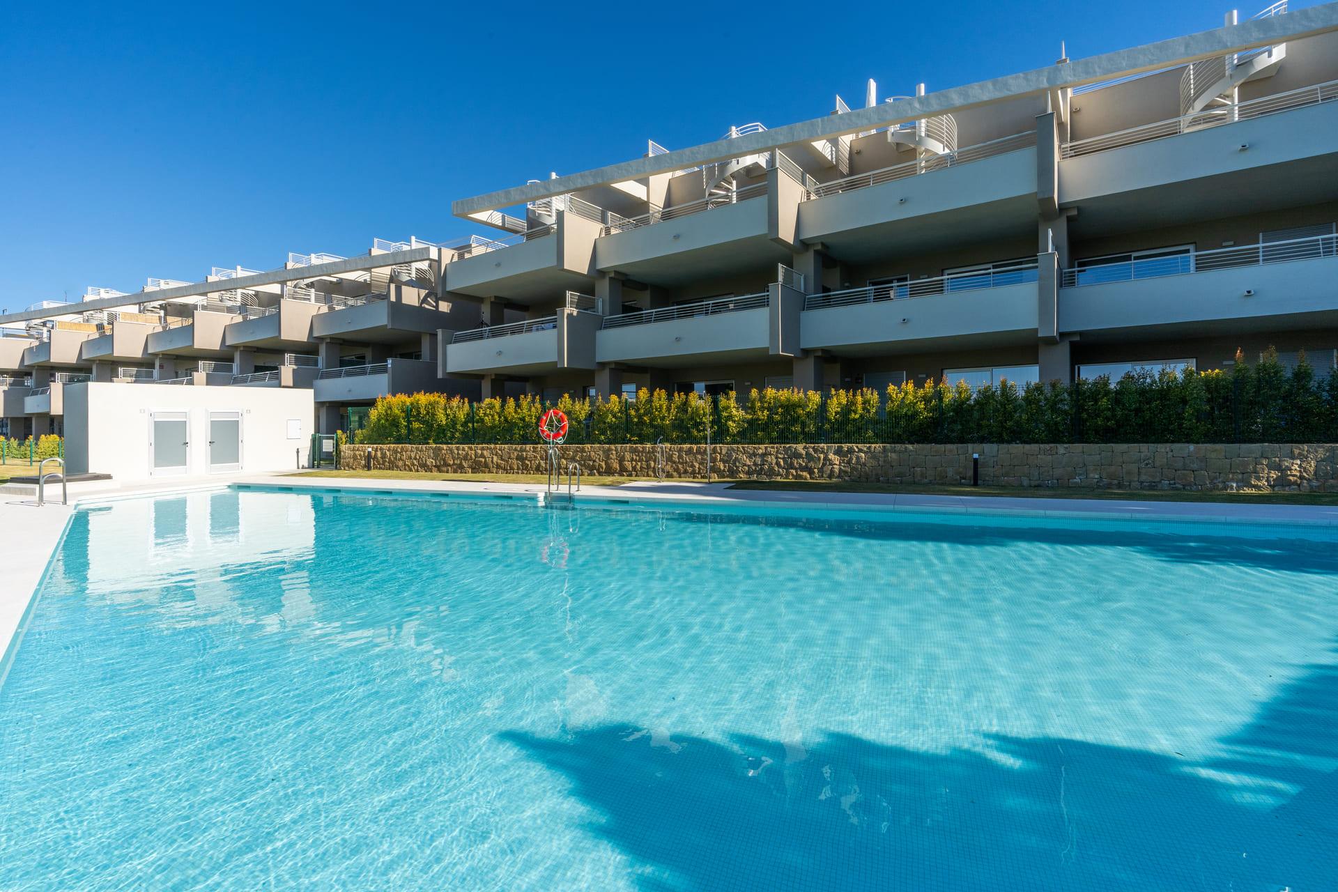 Bedroom window with natural light, new-build apartment, Estepona Golf