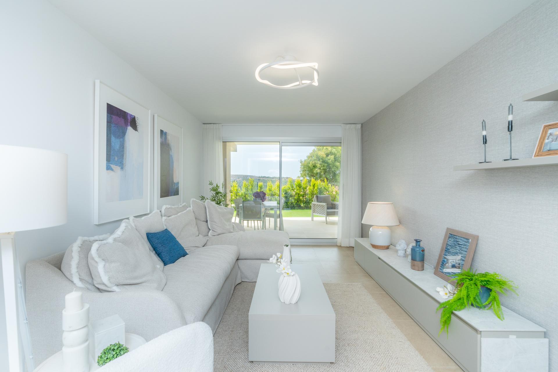 First-floor apartment entrance door, new-build development, Estepona Golf