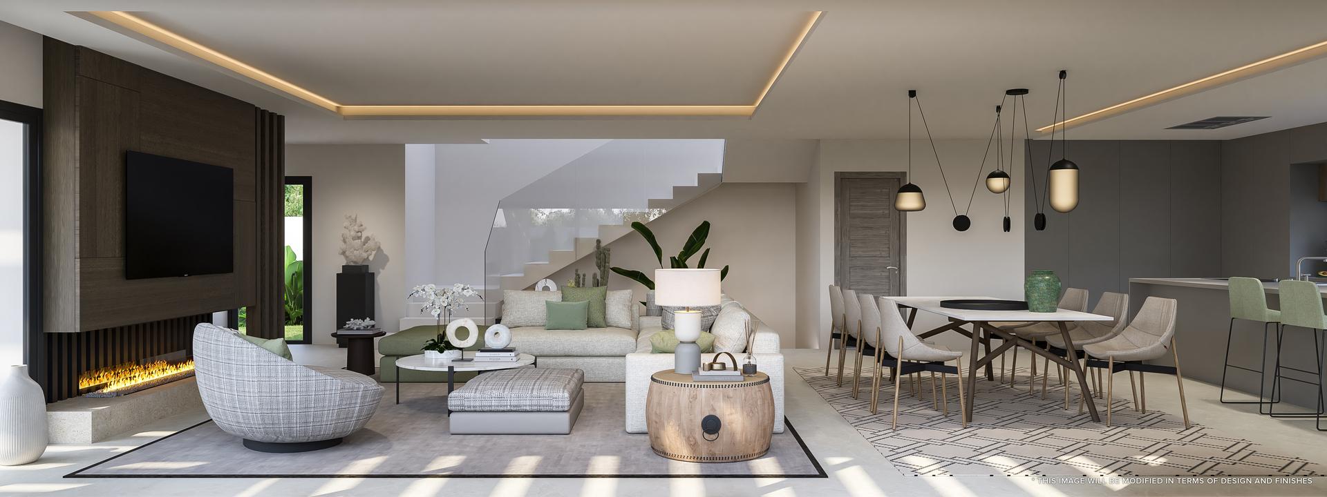 Communal pool area in villa development, Riviera del Sol, Mijas