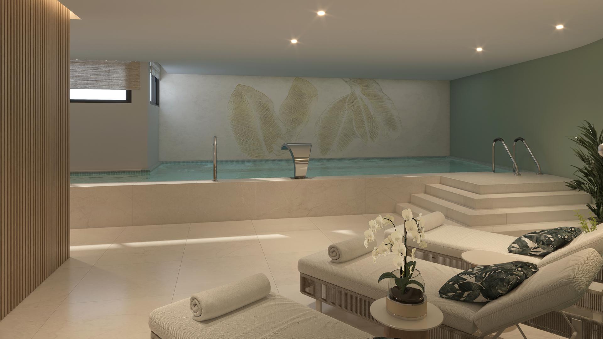 Kitchen island in new-build villa, Riviera del Sol, Mijas
