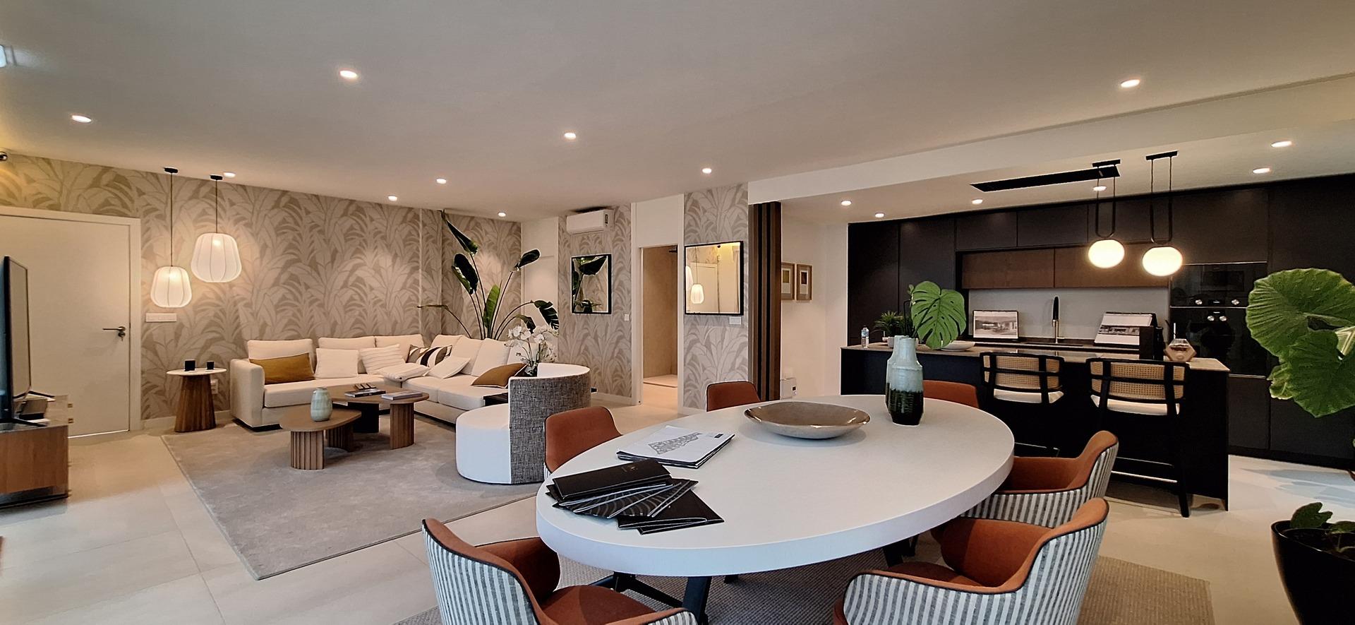 Garden or landscaped area beside new-build villa, Riviera del Sol