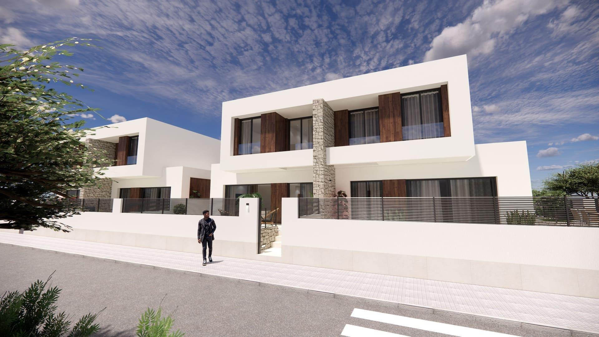Outdoor space at the front of new-build villa in Dolores