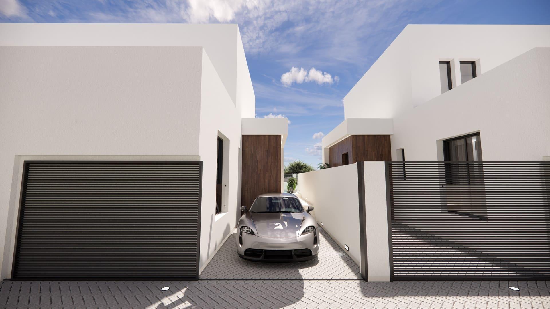 Exterior wall and window detail, new-build villa, Dolores