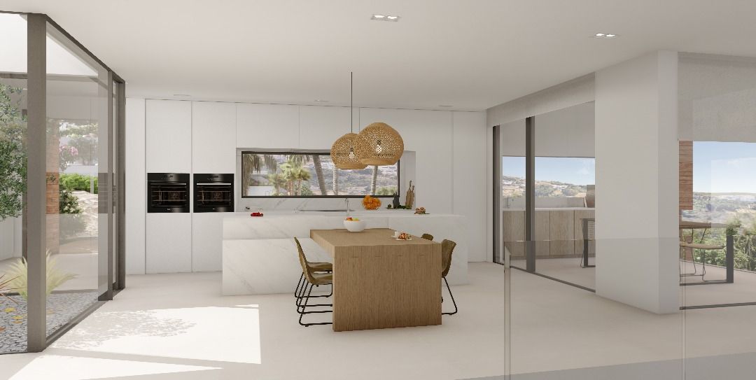 Garden and pool area of new-build villa, Alto de los Monteros, Marbella