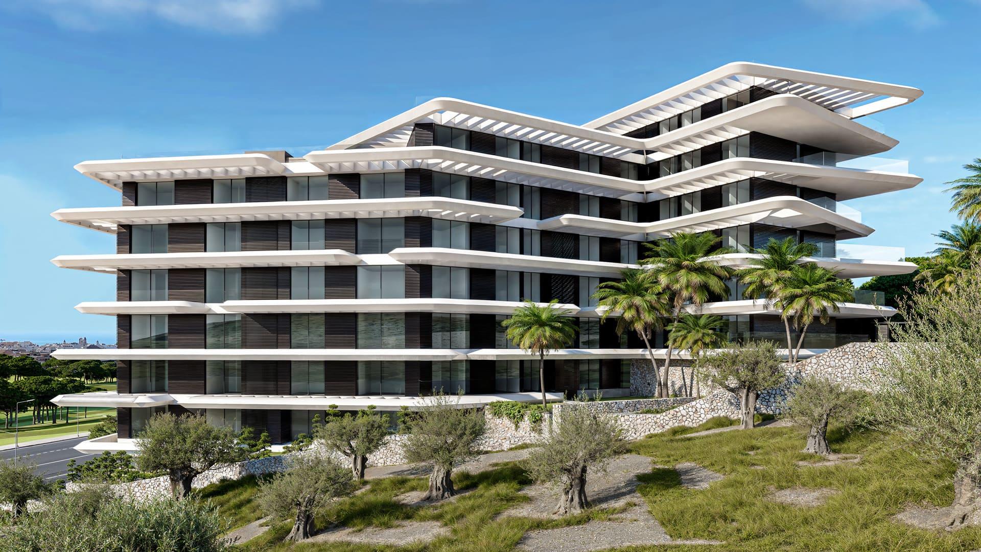Apartment for sale in Parque Central, Estepona - exterior view of new-build residential building
