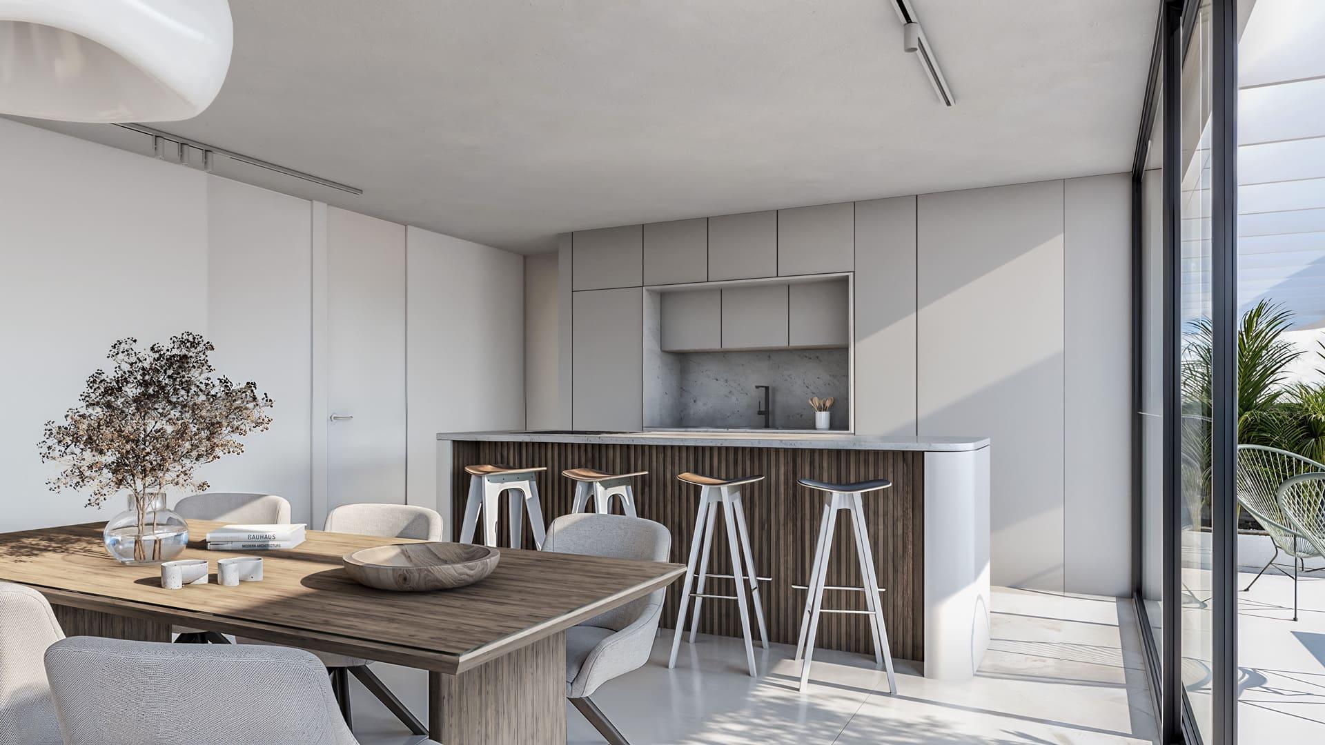 View from second-floor apartment towards surrounding neighbourhood, Parque Central, Estepona