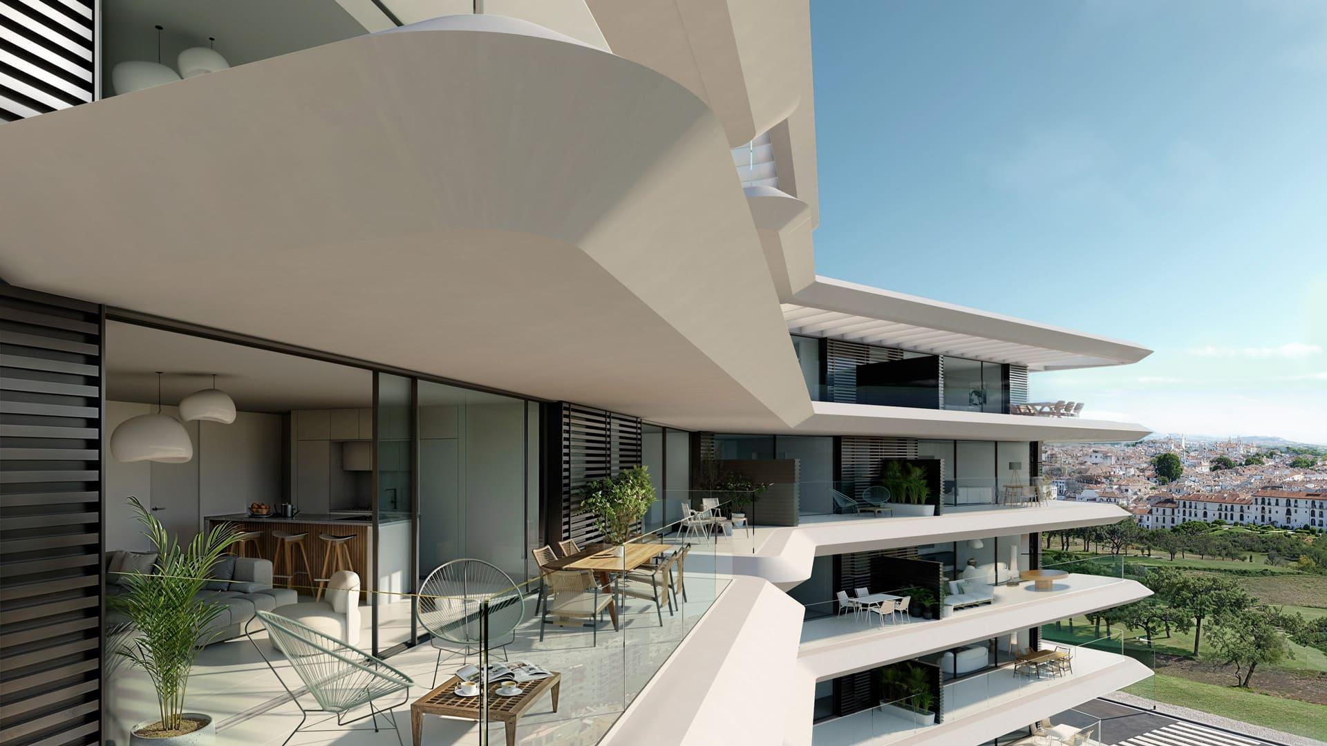 Hallway and entrance area in 2-bedroom new-build apartment, Parque Central, Estepona