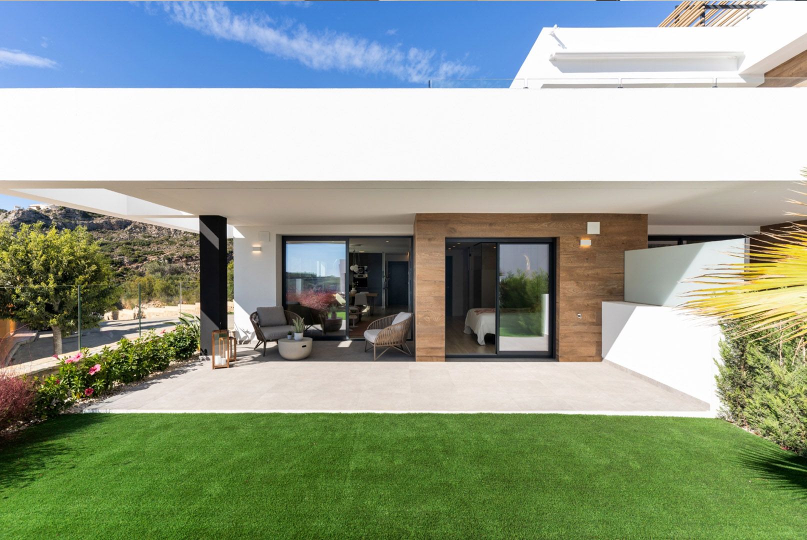 Communal garden with walking paths