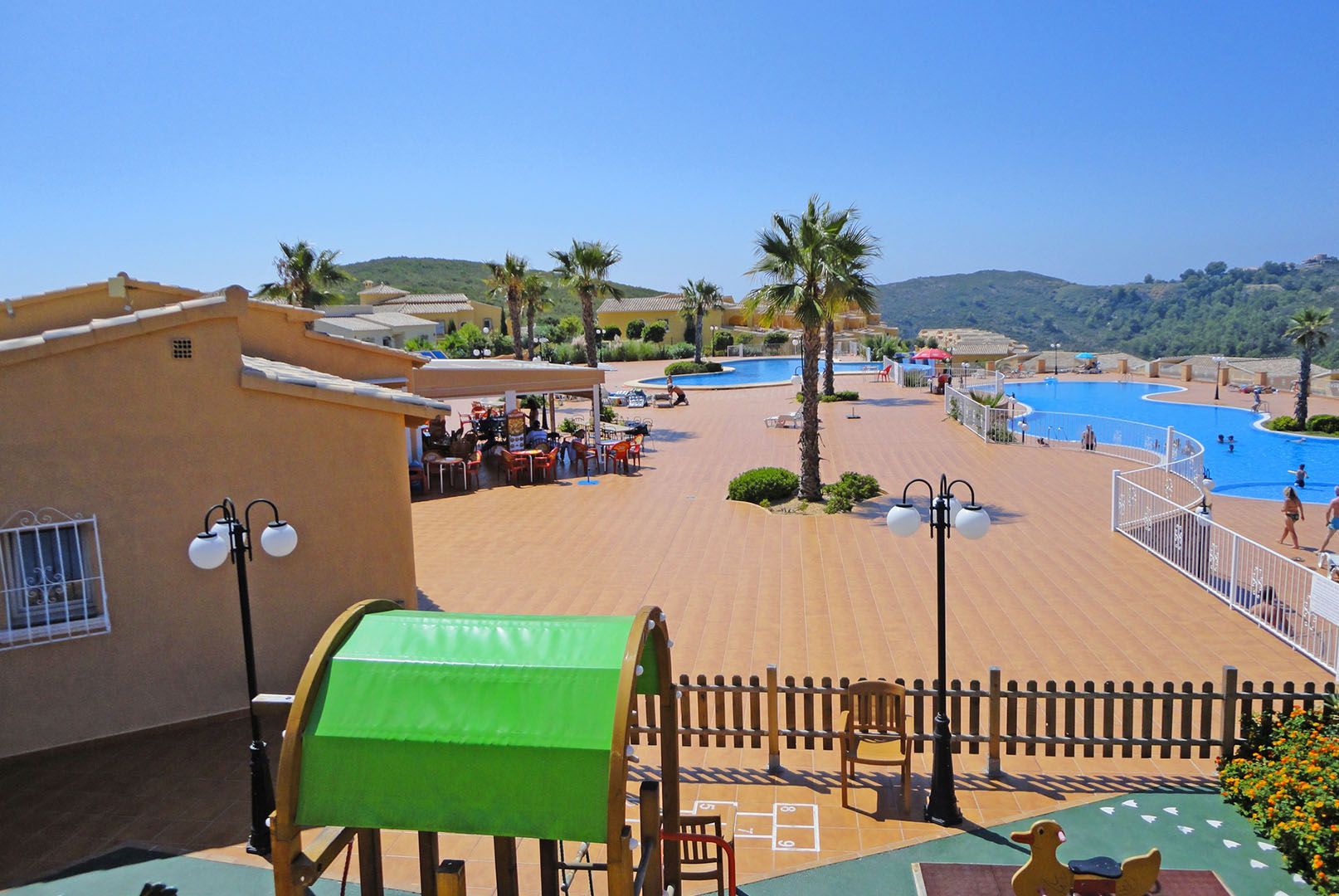 View from the terrace towards the hills