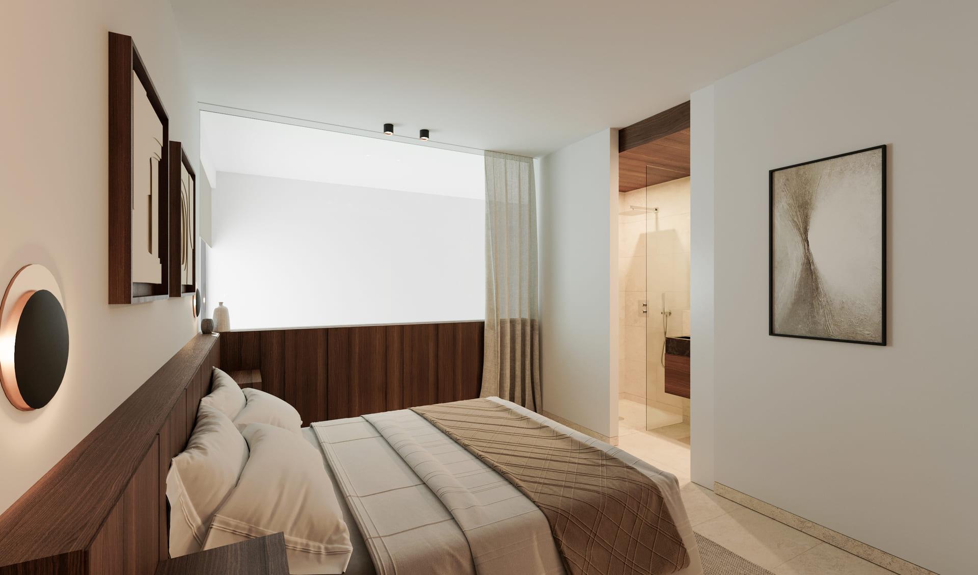 Kitchen island and worktop in new-build penthouse, Nueva Milla De Oro