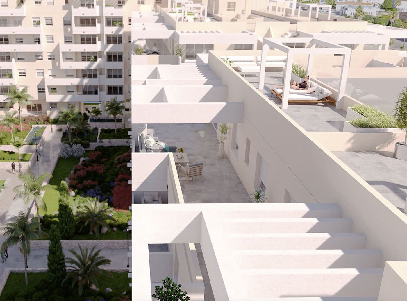Living area flooring and interior finish in new-build apartment, Marbella