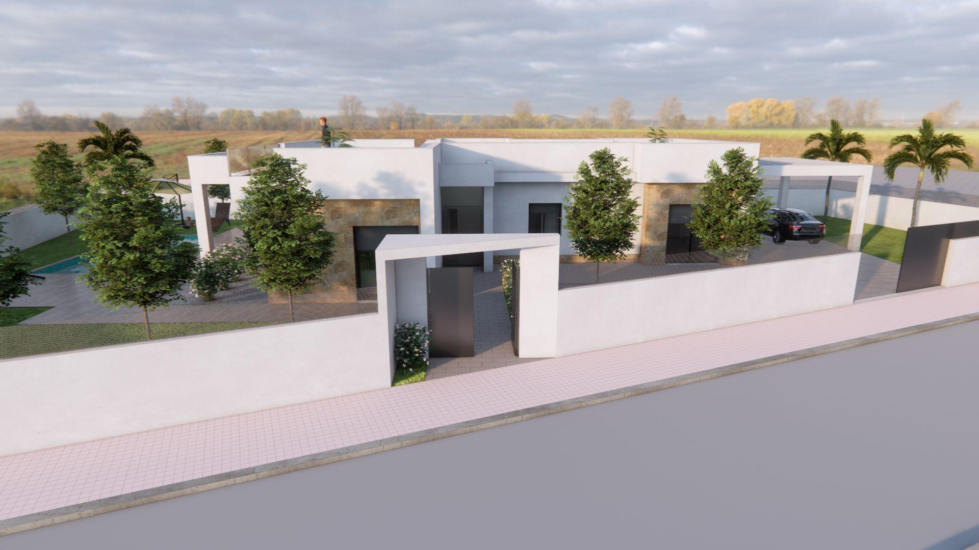 Solarium terrace on roof level of new-build villa, Jacarilla