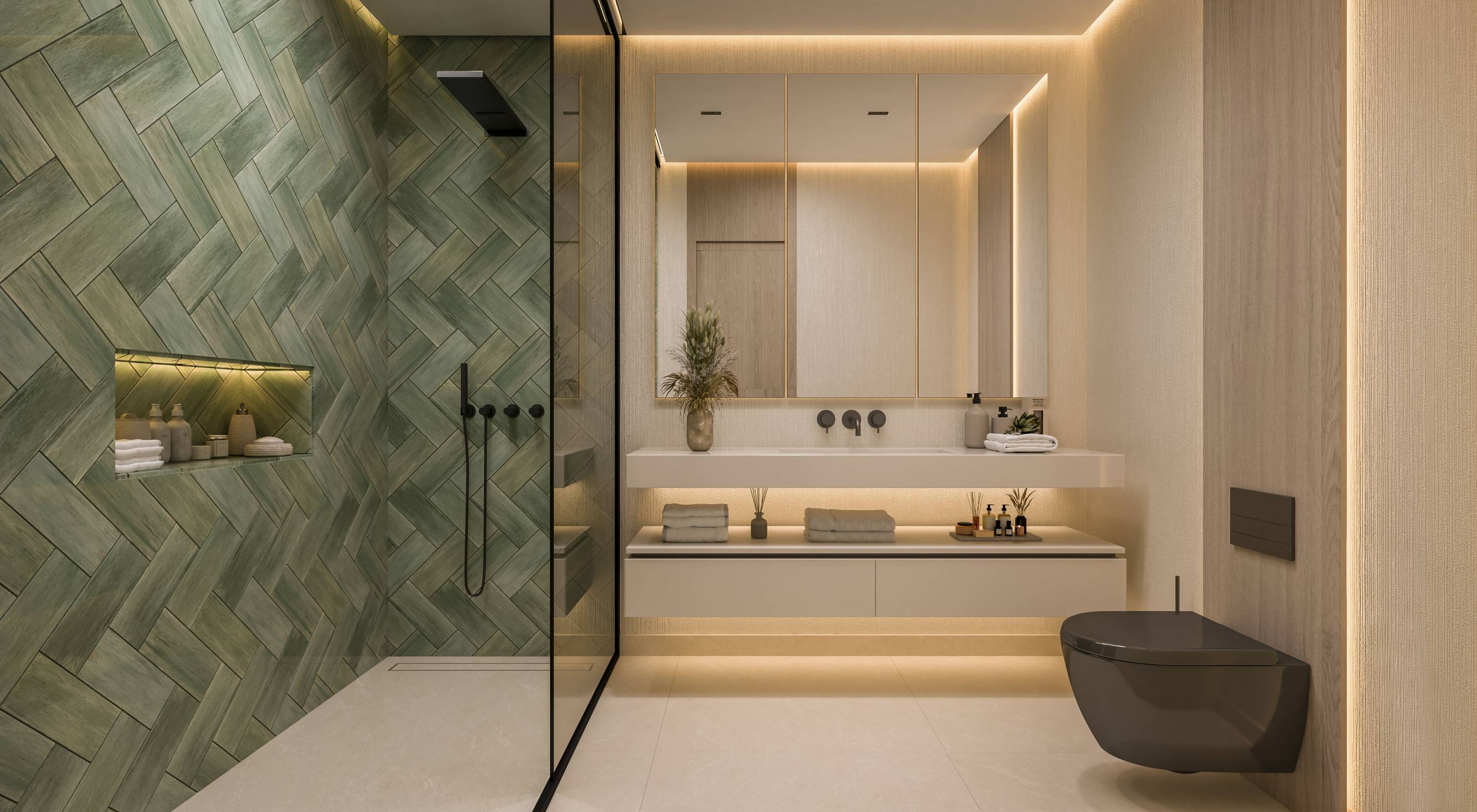 Second bathroom in 2-bedroom new-build penthouse, Los Almendros, Benahavis