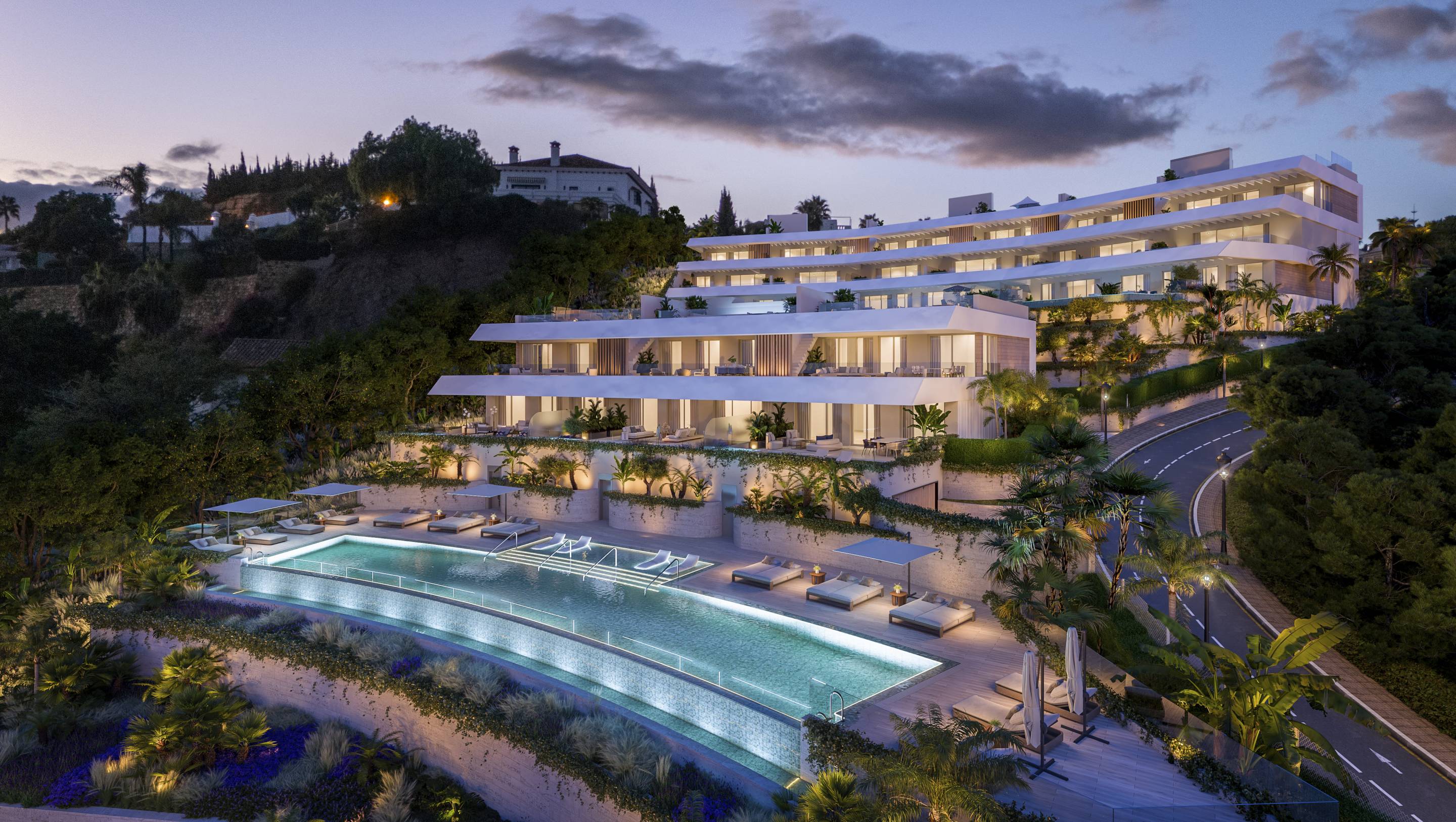 Private solarium terrace on top floor of penthouse, Los Almendros, Benahavis