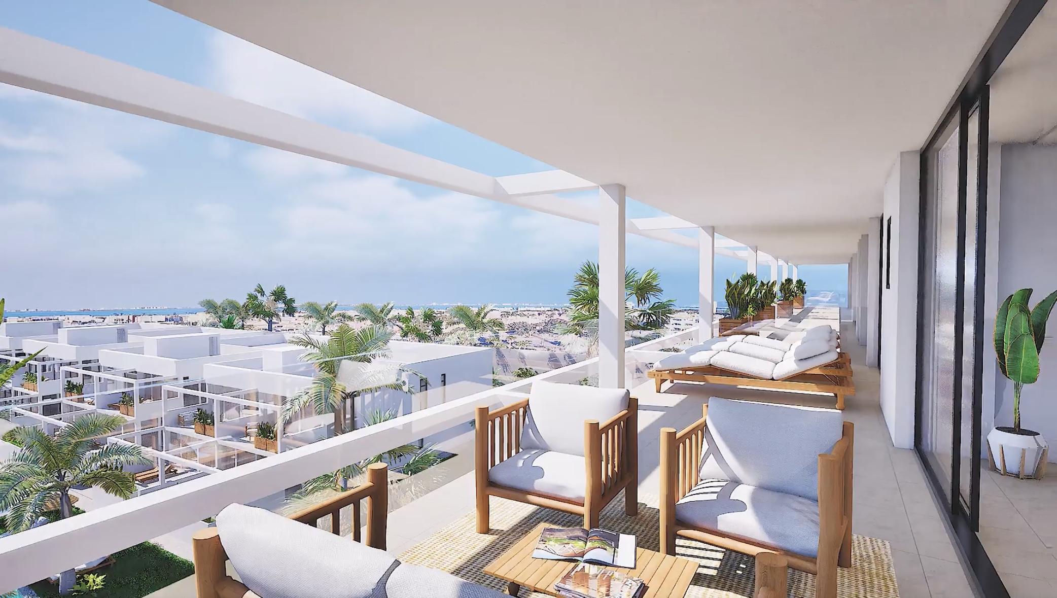 Living area in 3-bedroom apartment, Islas Menores-Mar de Cristal