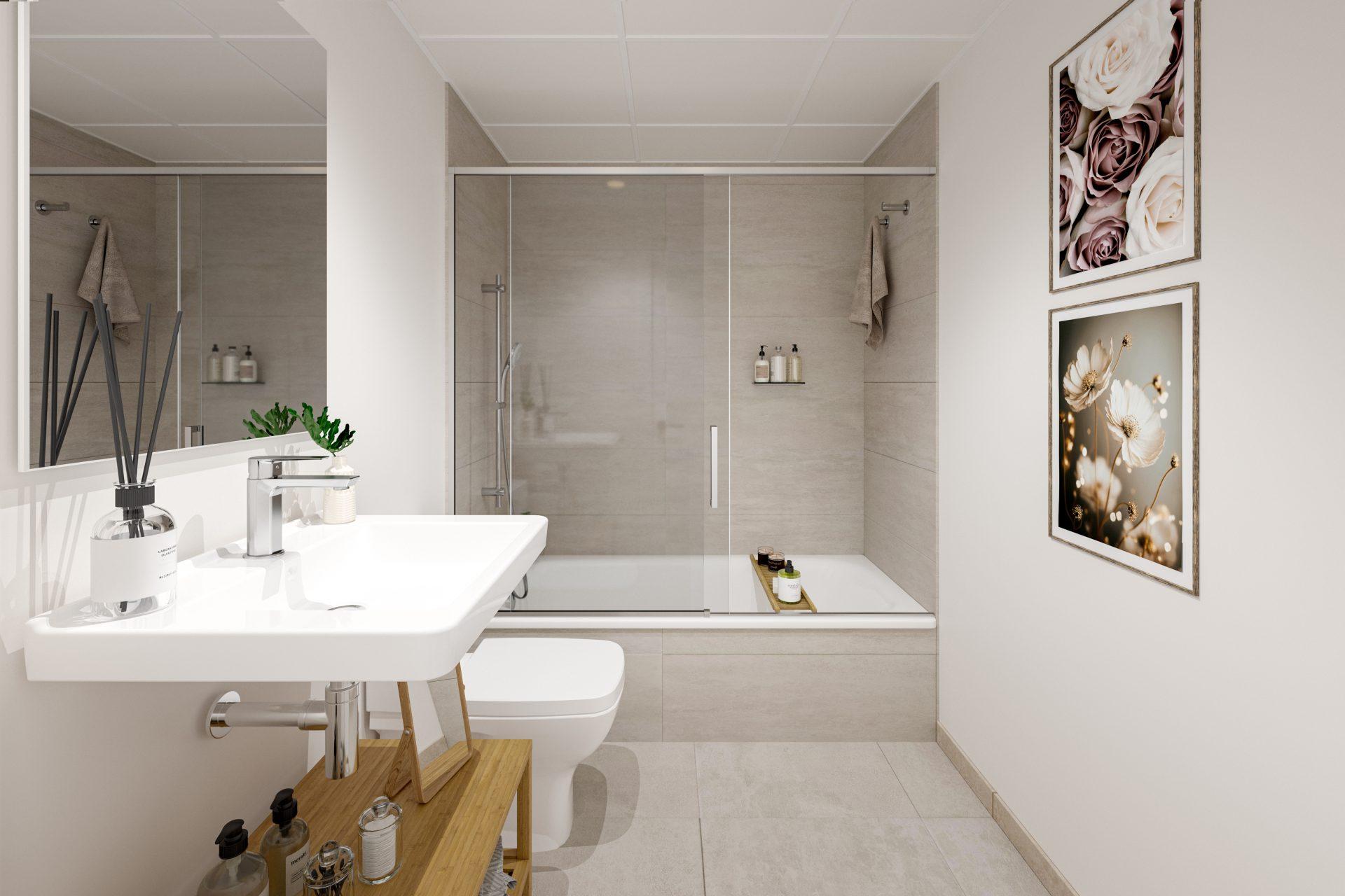 Kitchen in 2-bedroom new-build apartment, Calaburra, Mijas