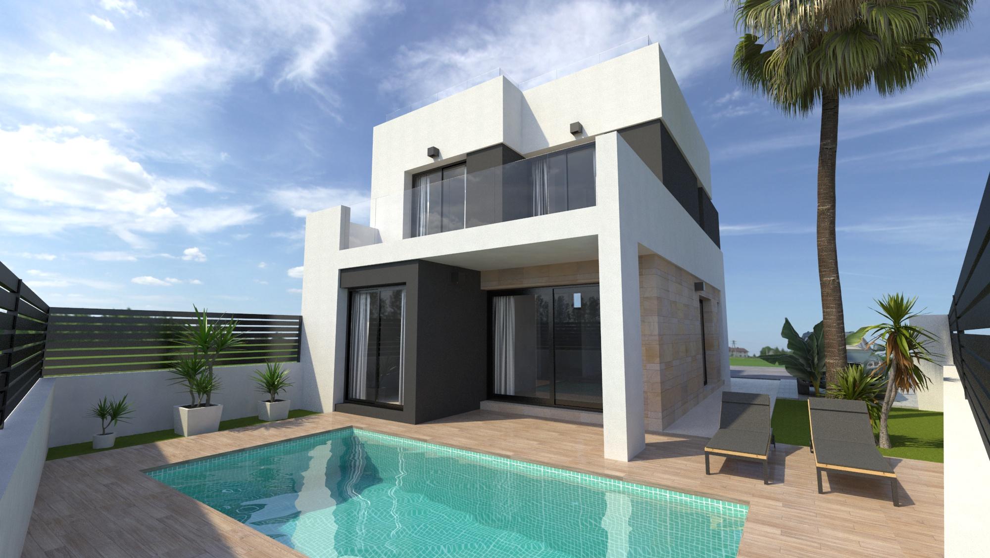 Front elevation of 3-bedroom villa, Coloma, La Nucía
