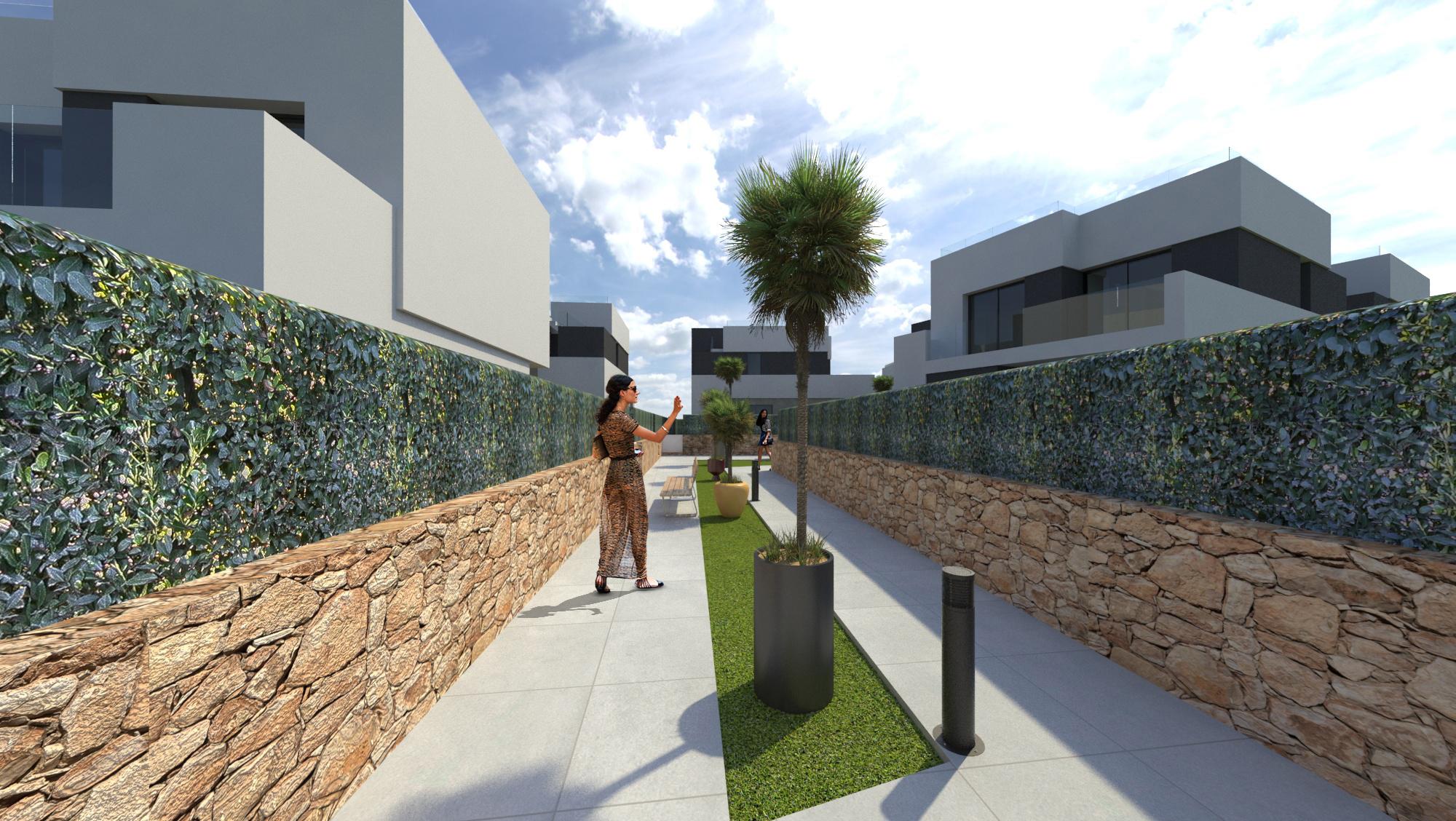 Rear garden plot area, new-build villa, Coloma