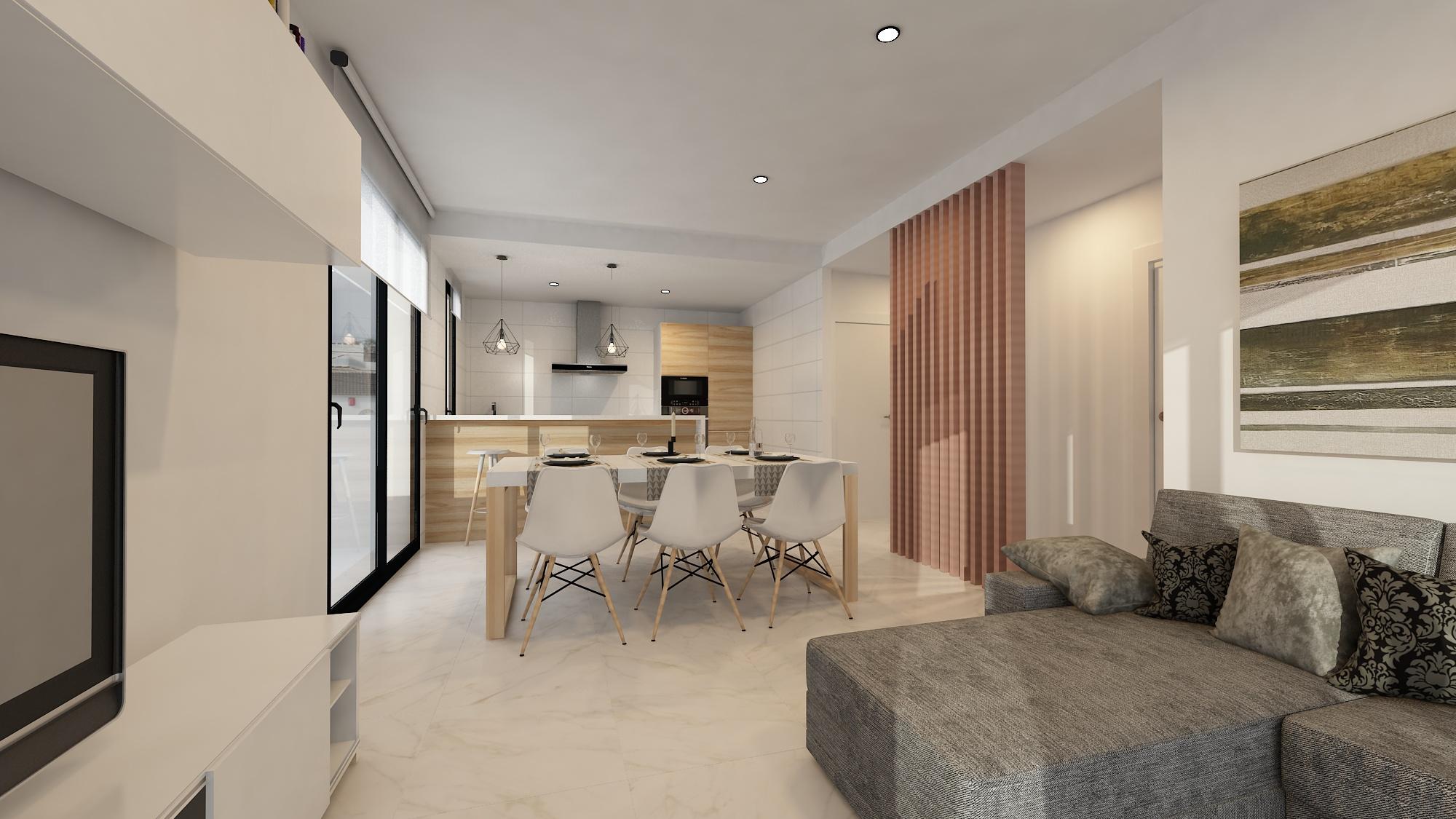 Ground-floor entrance area of new-build villa, Coloma, La Nucía