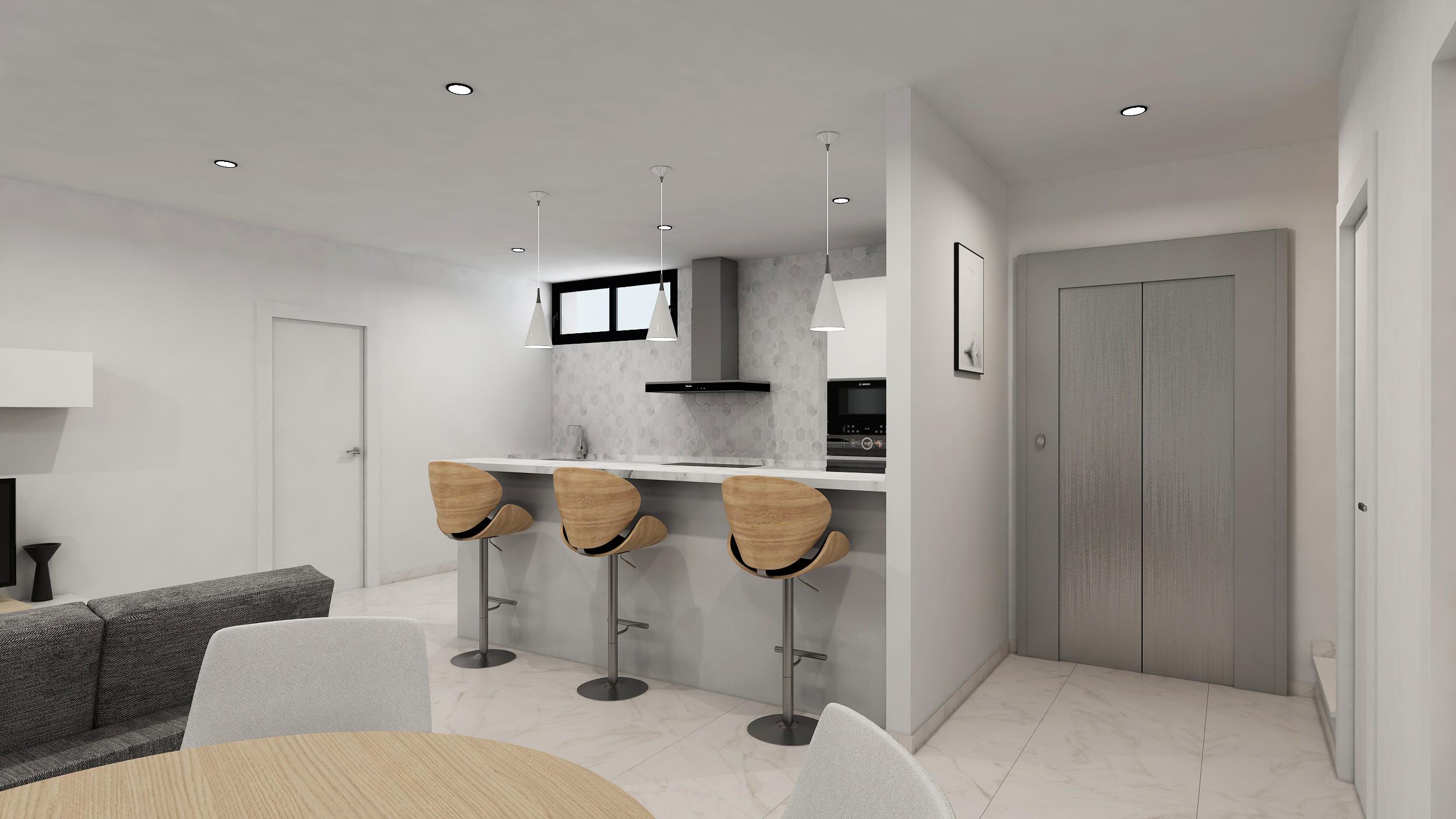 Kitchen worktops and cabinetry detail, villa in Coloma