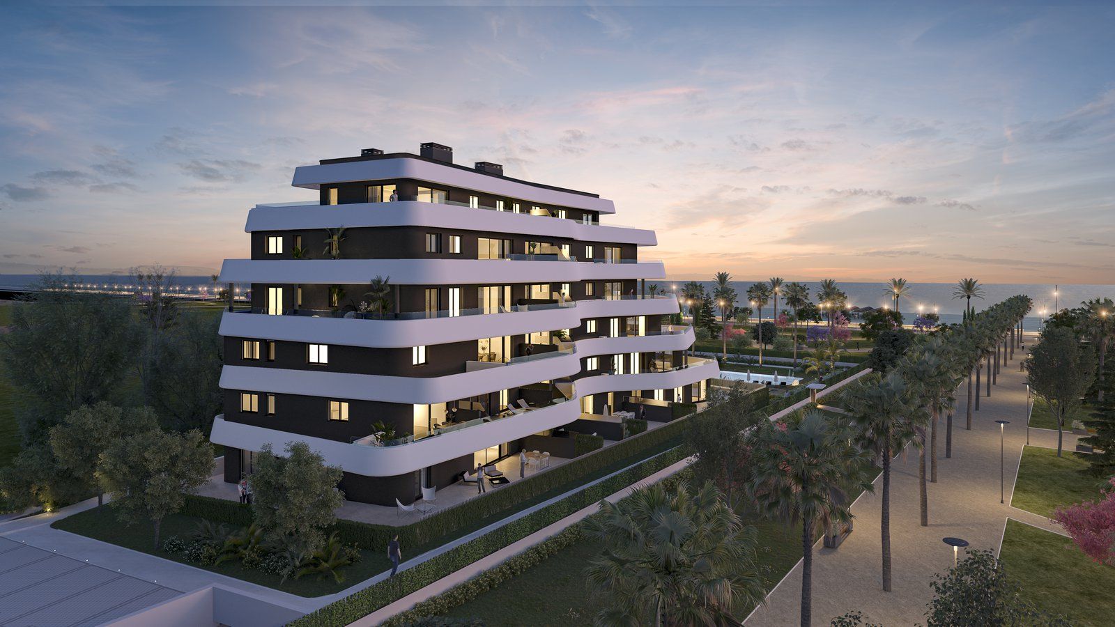 Living area in 2-bedroom new-build apartment, Los Alamos, Torremolinos