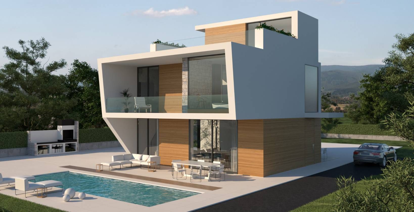 Bedroom with built-in wardrobes in new-build villa, Campoamor