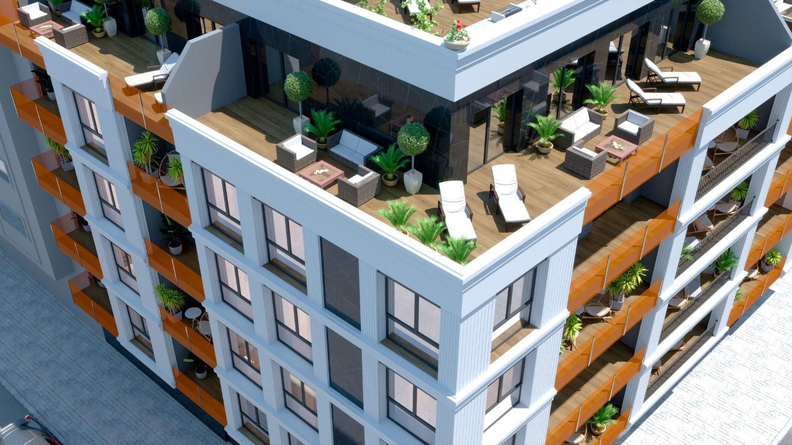 Internal stairwell or lift area, new-build penthouse building, Centro