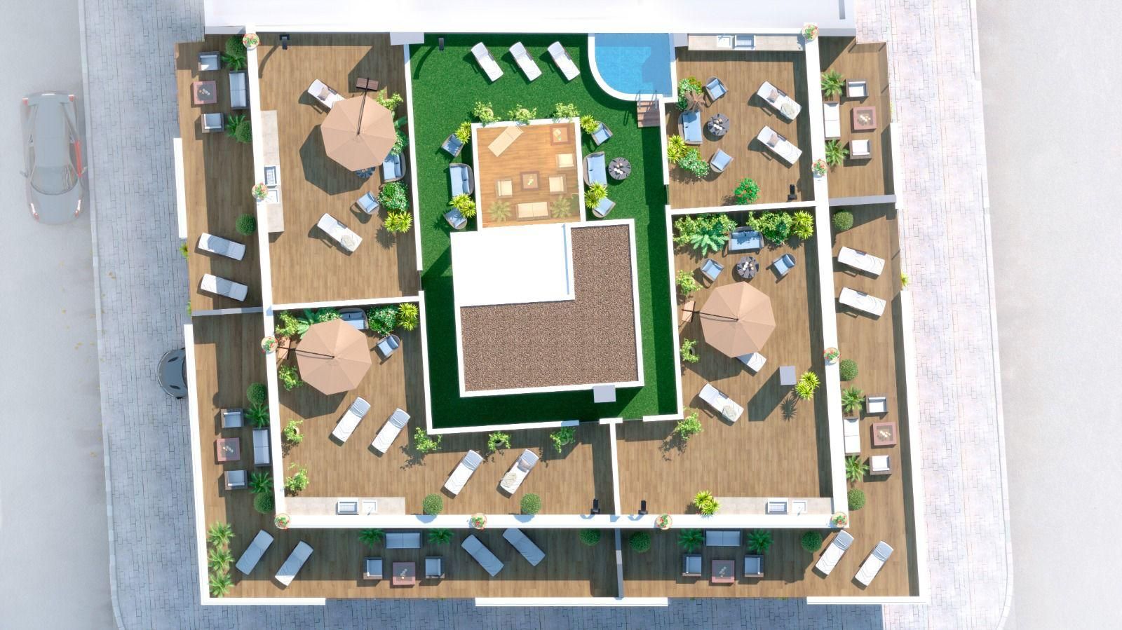 Terrace railing and view in new-build penthouse, Centro, Torrevieja