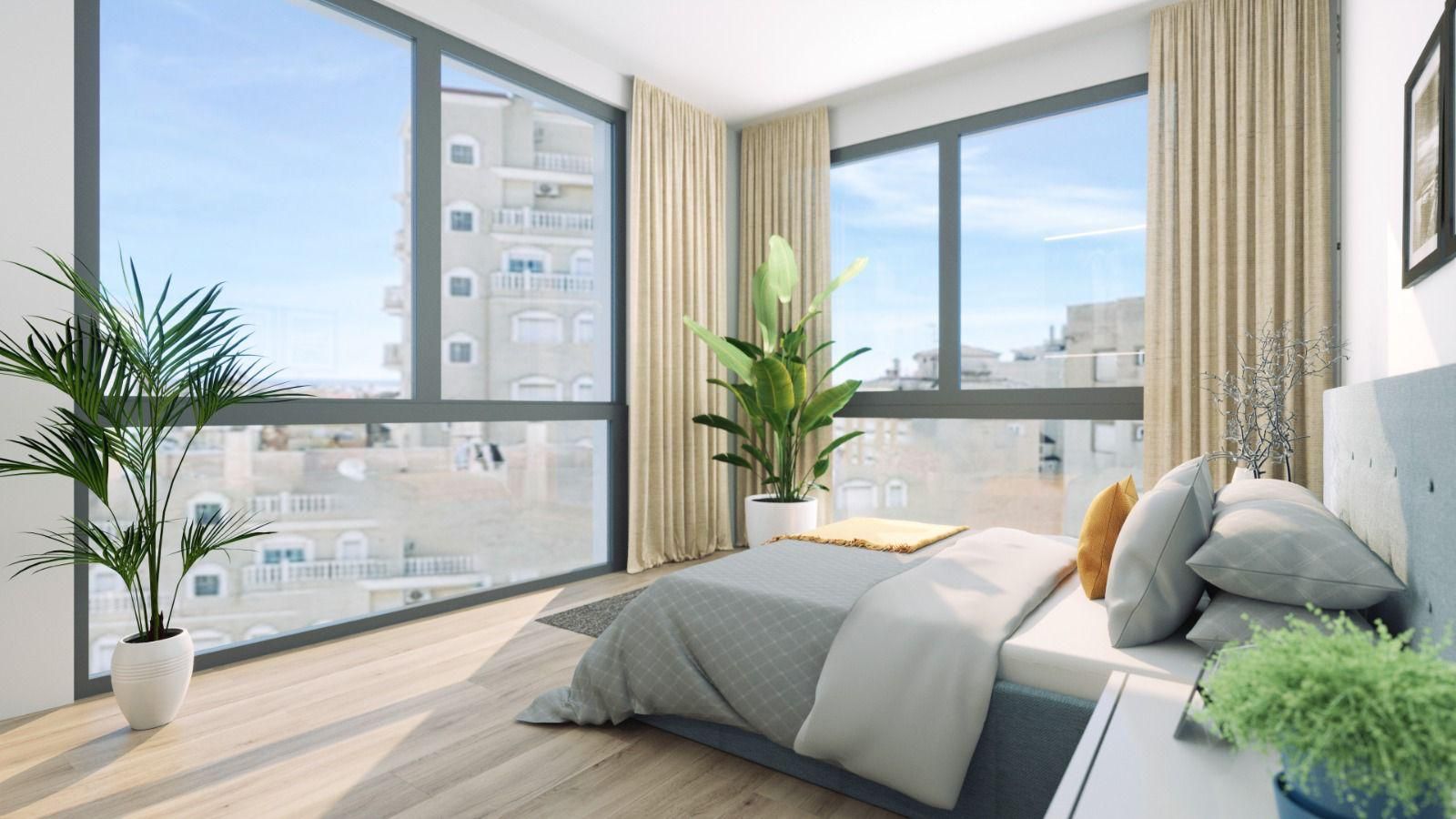 Living room with windows in new-build penthouse, Centro, Torrevieja