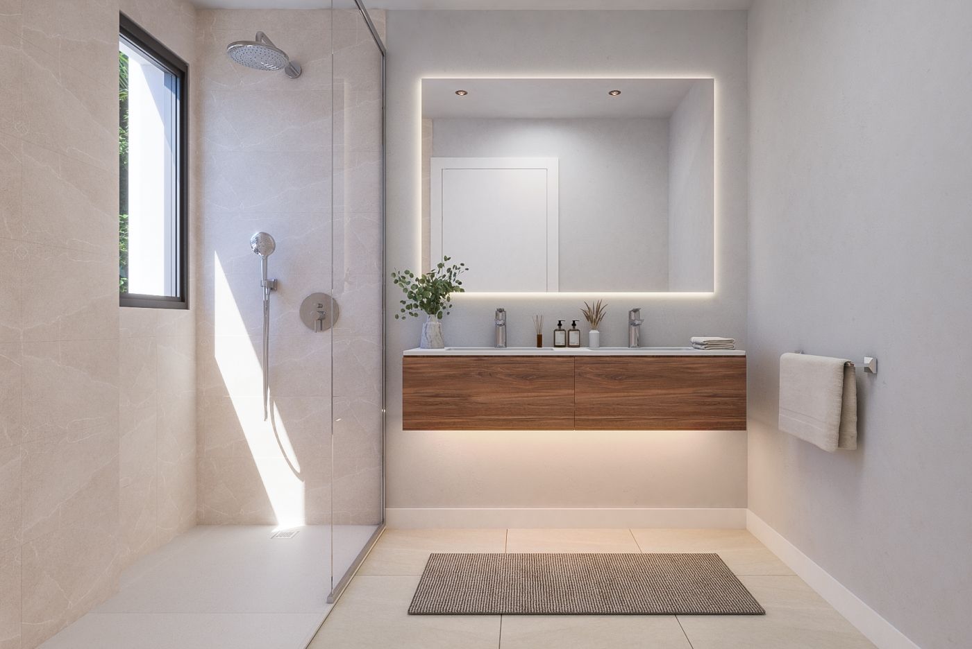 Open-plan living and dining area in 4-bedroom penthouse, Arroyo Vaquero, Estepona