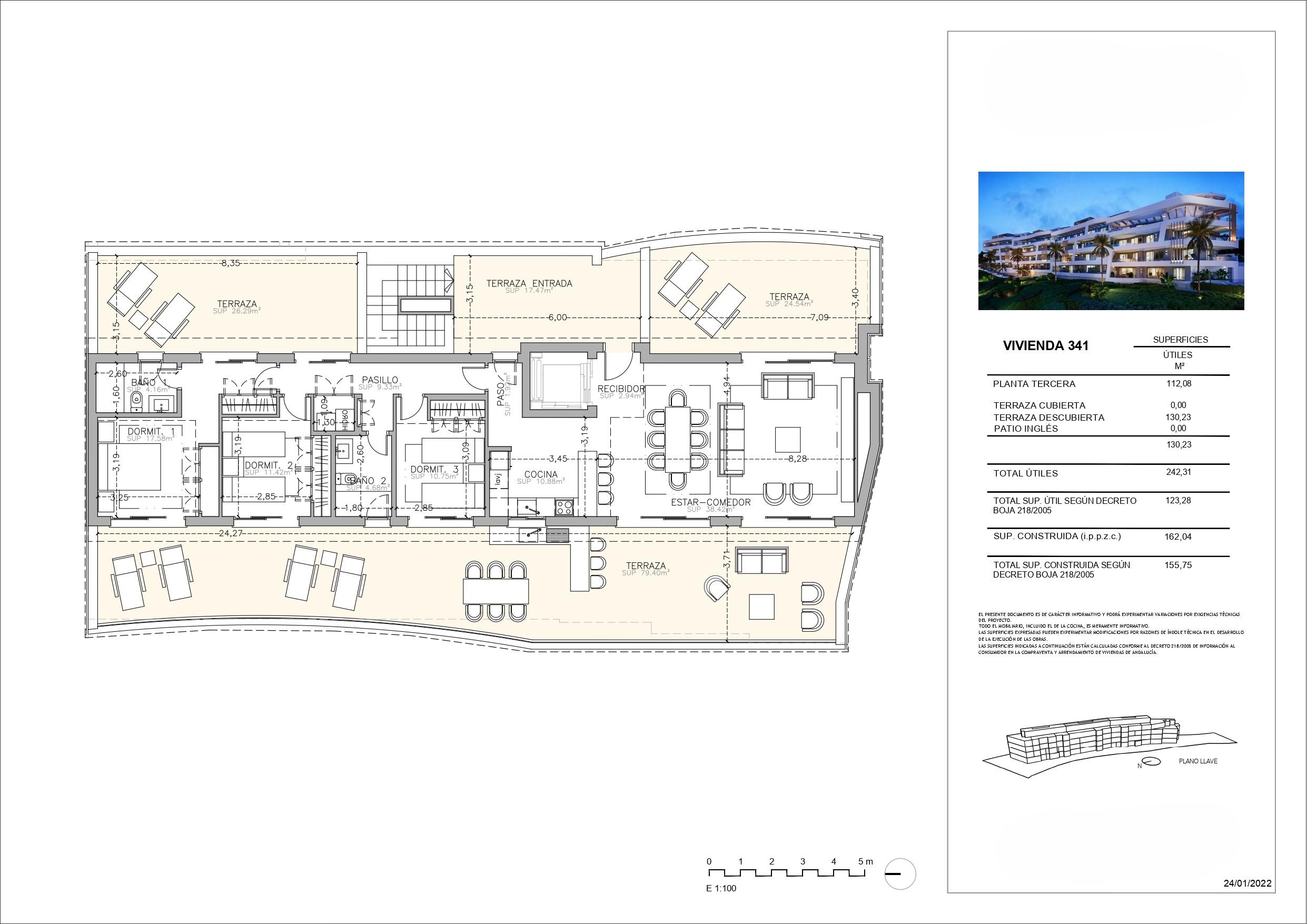 Building entrance and lift lobby, new-build penthouse development, Guadalmina Alta