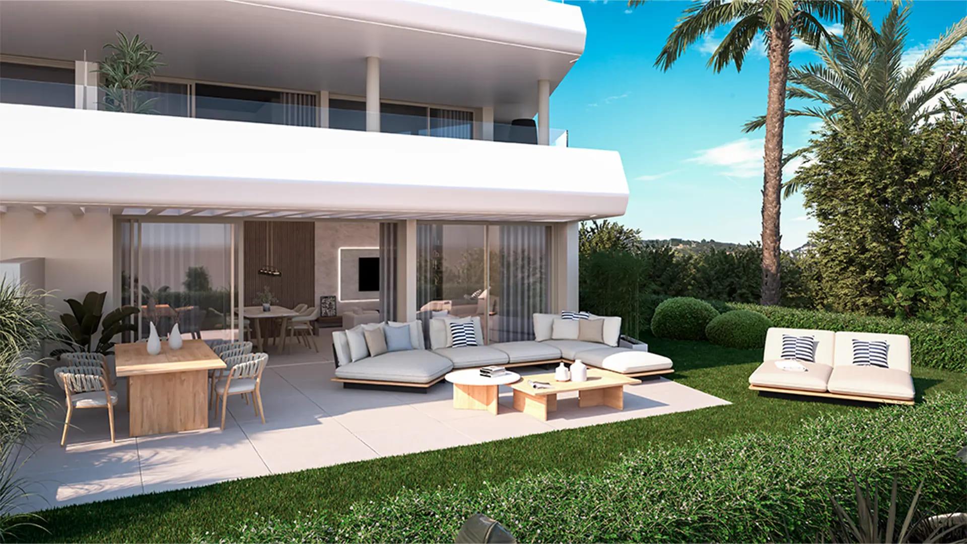 Rooftop solarium in 3-bedroom penthouse, La Galera, Estepona