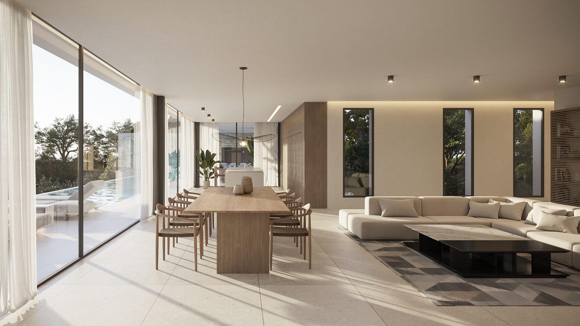 Garden and outdoor area of new-build villa, Moravit-Cap Blanc