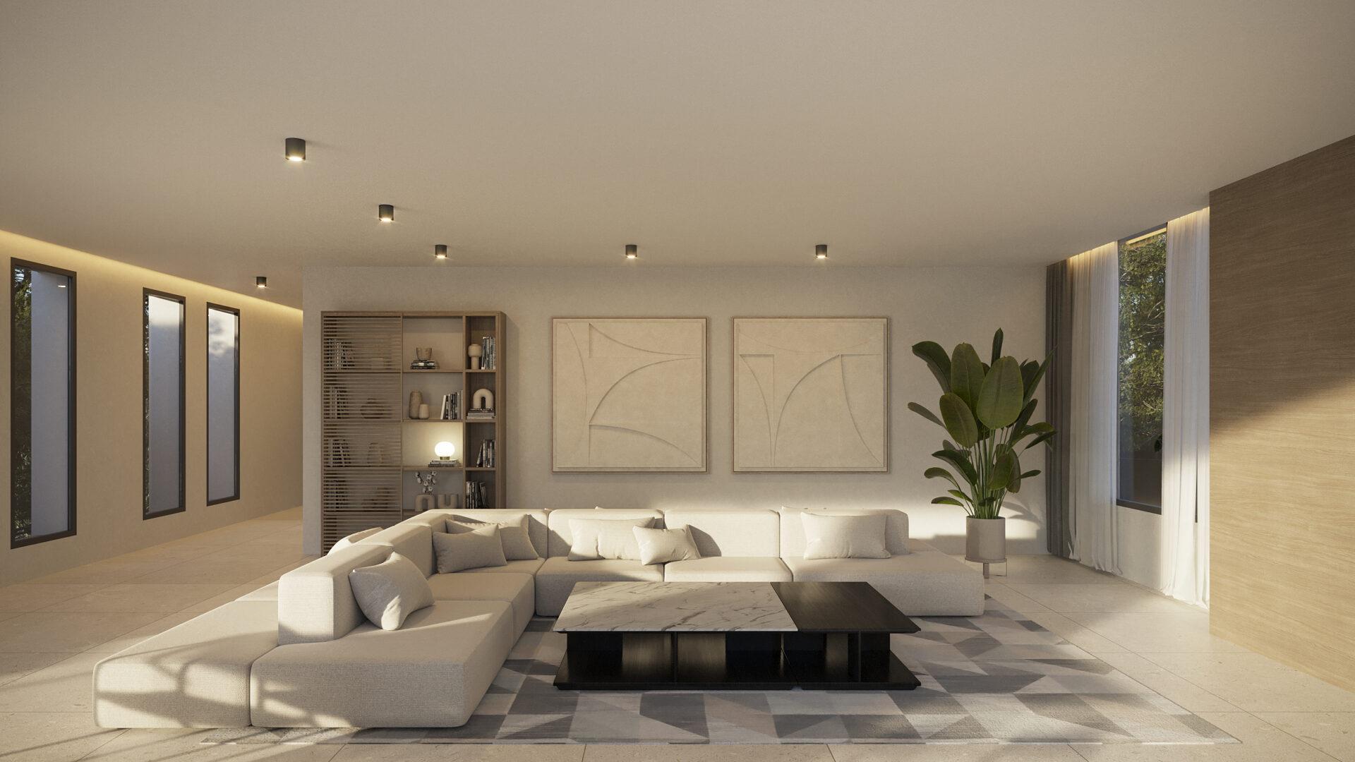 Front facade of 4-bedroom new-build villa in Moravit-Cap Blanc, Moraira