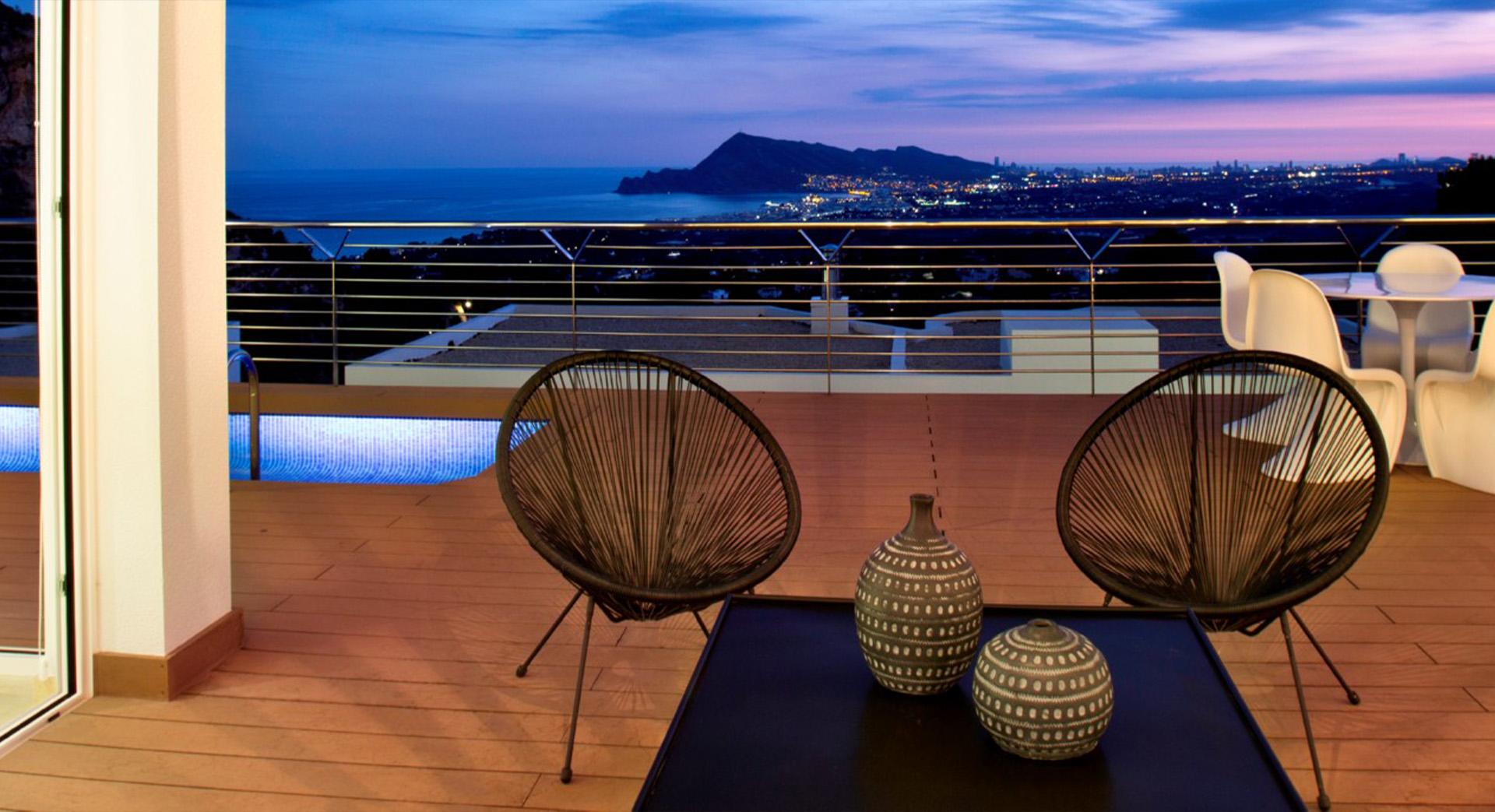 Open-plan ground floor layout, villa in Altea la Vella