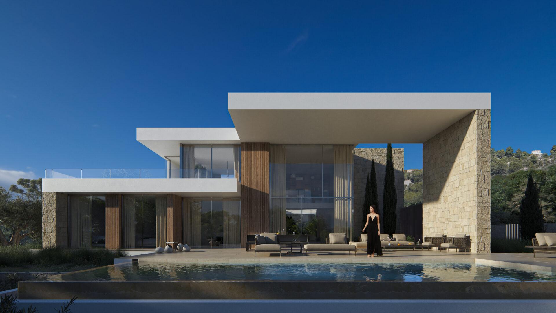 Villa for sale in Pinar de Advocat-Cometa, Moraira - exterior view of new-build property