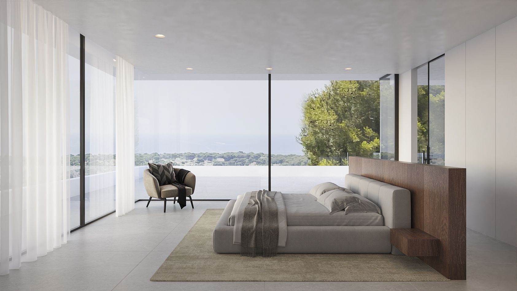 Terrace area of new-build villa on 1,601m2 plot, Moraira