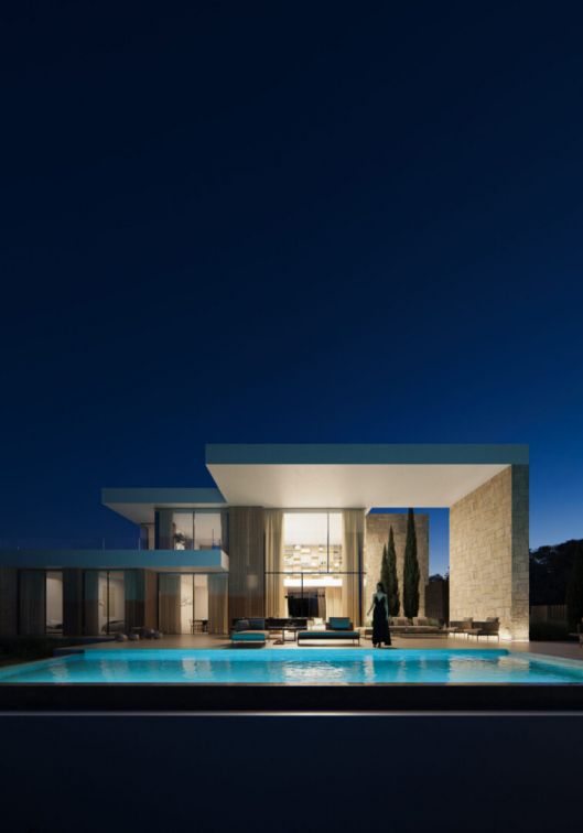 Detail of exterior finish on new-build villa, Moraira