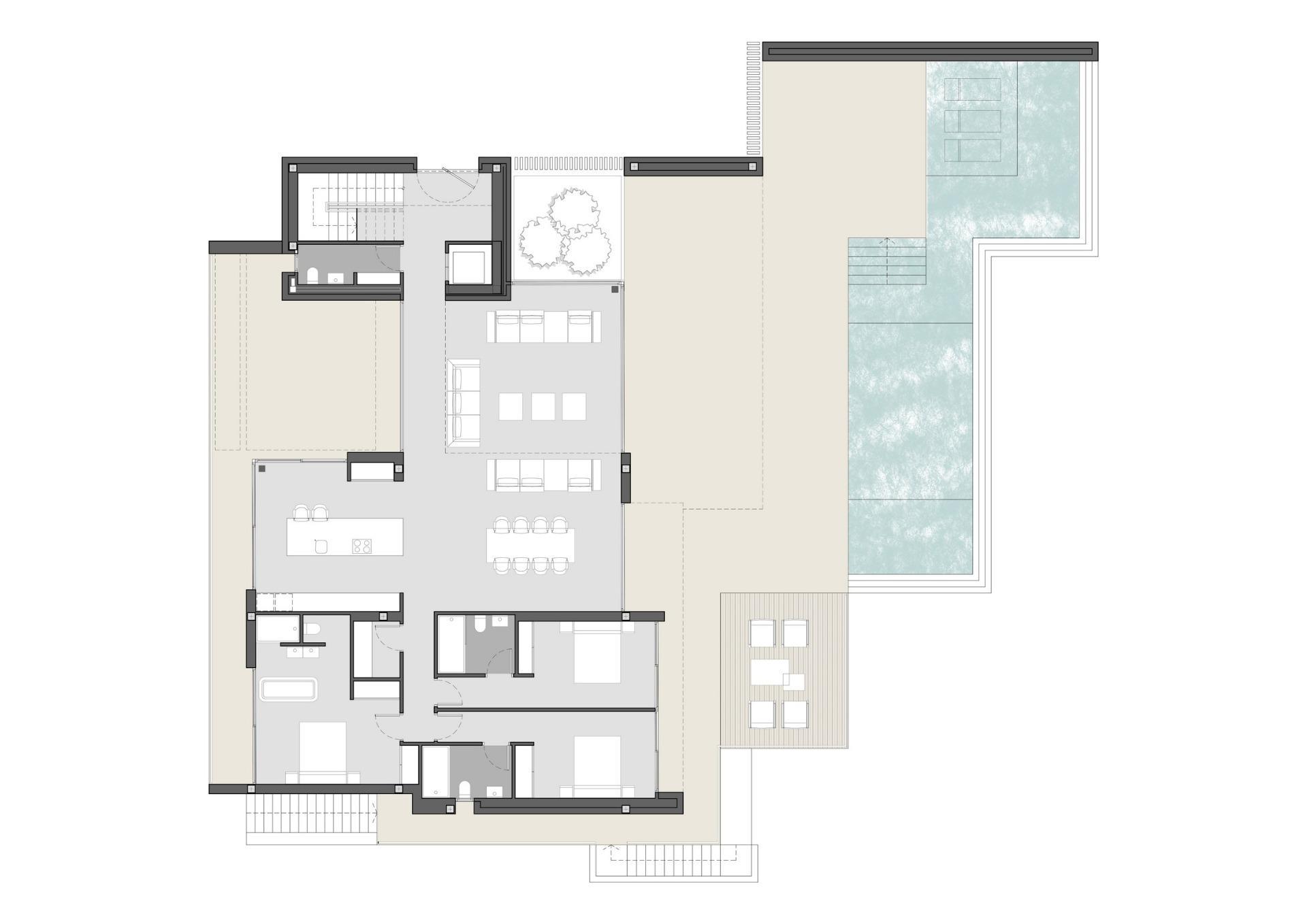 Floor plan level 2 of 4-bedroom villa in Pinar de Advocat-Cometa, Moraira