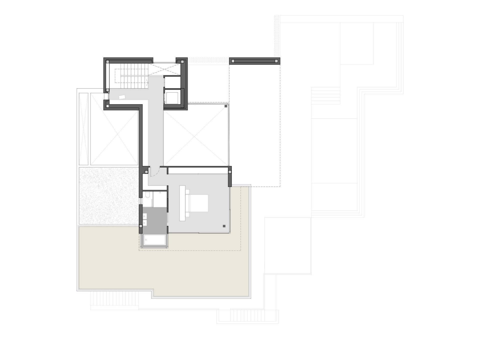 Site plan of new-build villa on 1,601m2 plot, Pinar de Advocat-Cometa, Moraira