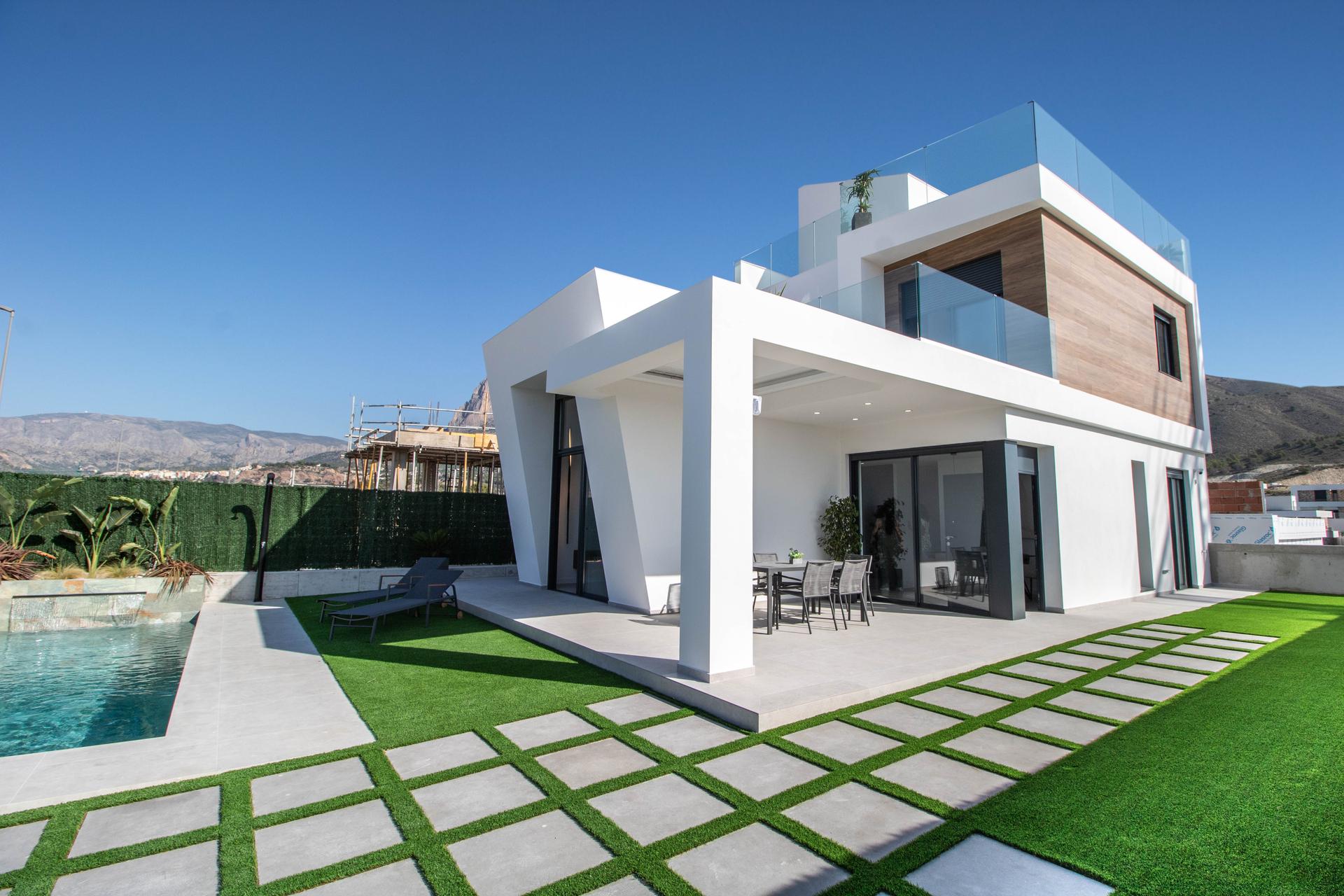 Solarium terrace with mountain views, Golf Puig Campana, Finestrat