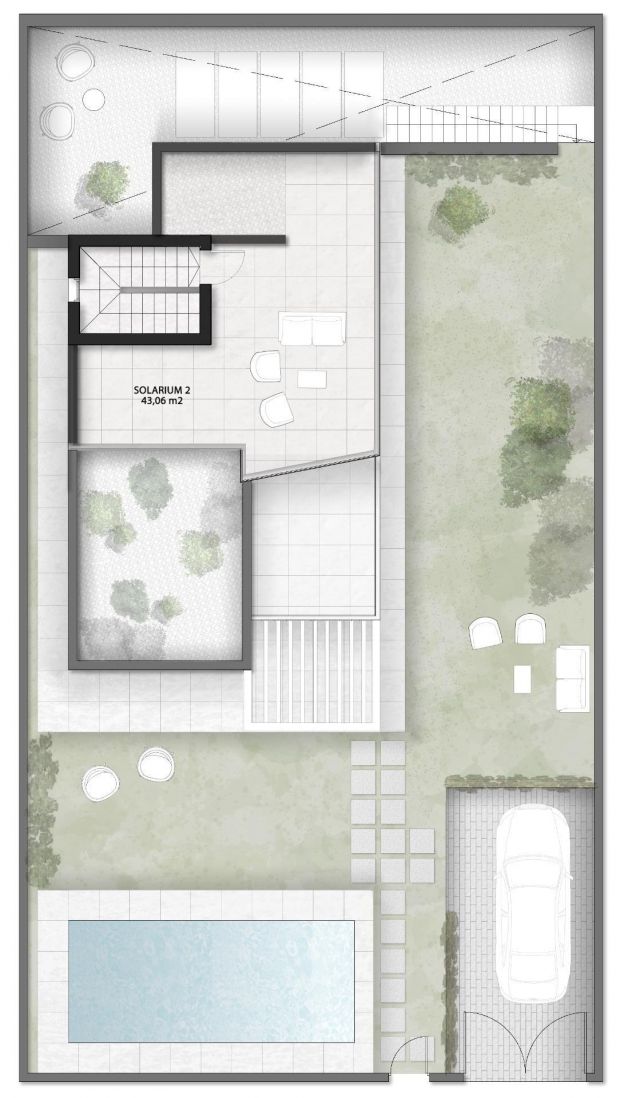 Floor plan - upper floor, 3-bedroom villa, Golf Puig Campana, Finestrat