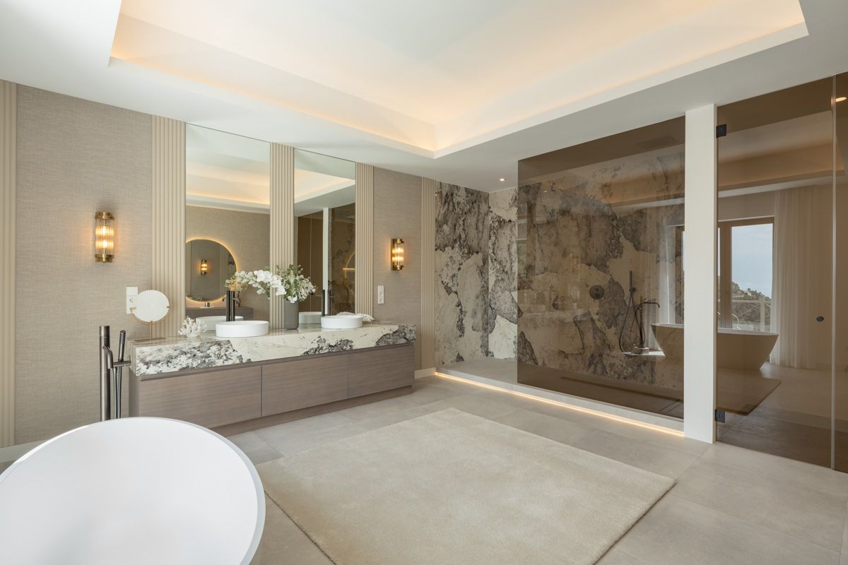 Private pool area in new-build villa on 5,106m2 plot, La Zagaleta-El Madroñal