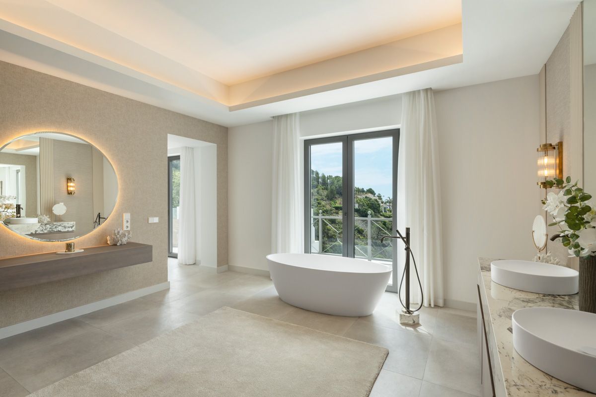 Pool deck and garden in new-build villa, La Zagaleta-El Madroñal, Benahavis